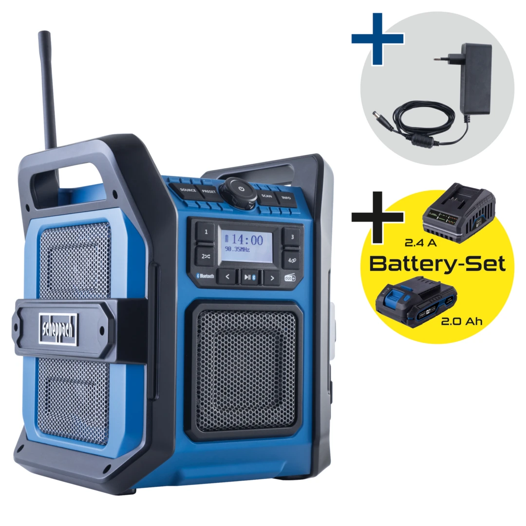 Scheppach Accu Bouwradio 20V C-DAB30-X - Set S
