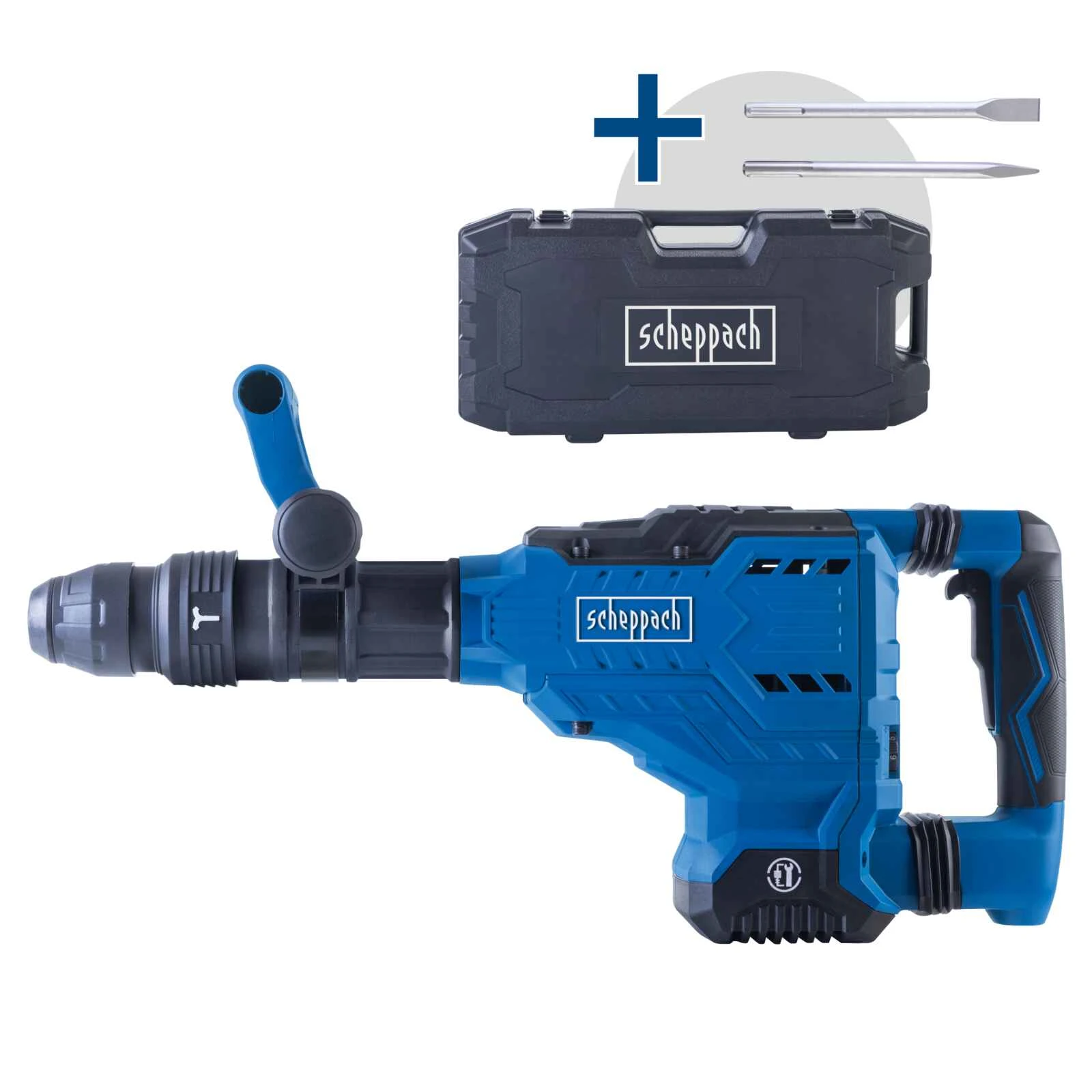 Scheppach AB2000 Breekhamer 1700W - 60J Slagkracht - SDS-Max - Incl. Koffer, Puntbeitel & Platte Beitel