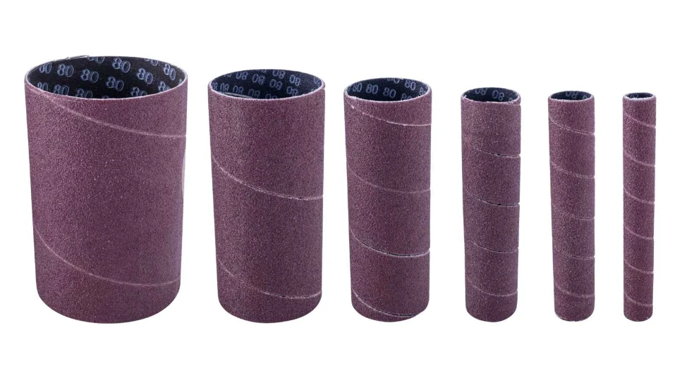 Scheppach Schuurrollen Set K240 voor Spindelschuurmachine - 6 Maten Ø13 t/m Ø76 mm