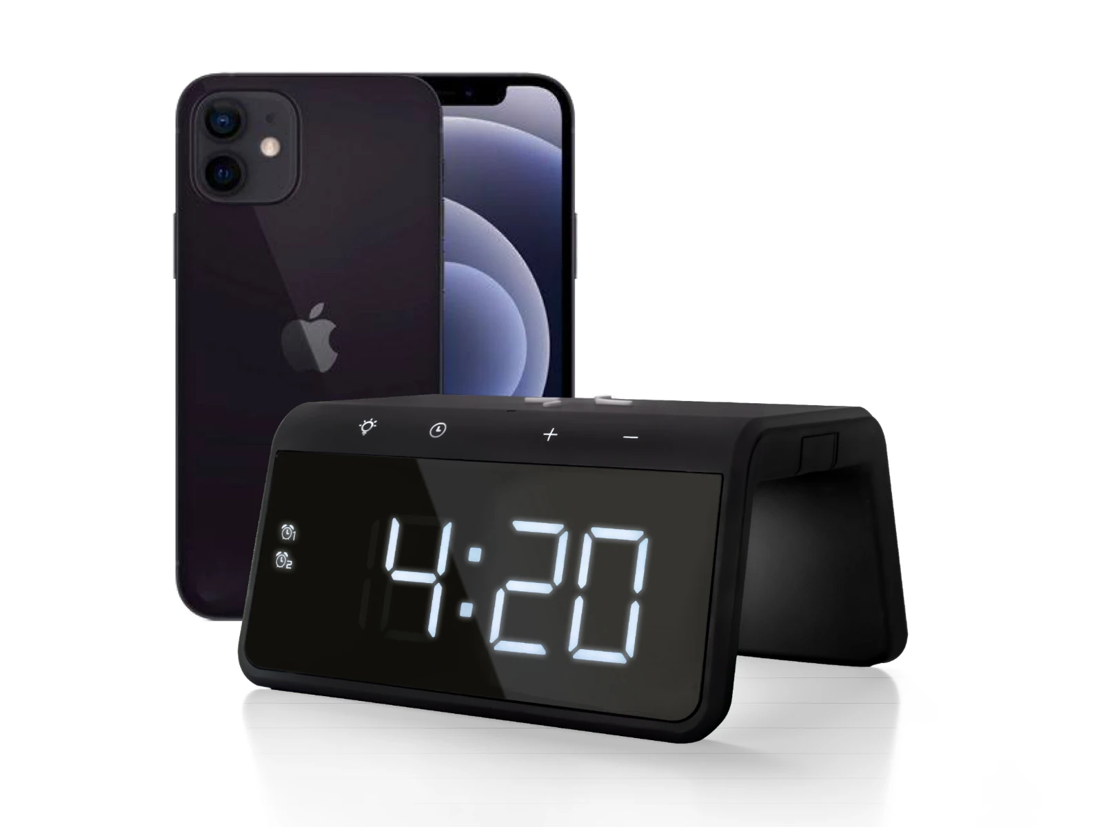 Caliber Digitale Wekker + Draadloze Lader - Zwart