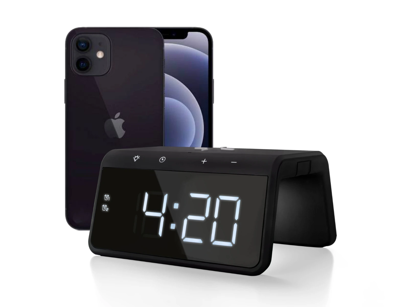 Caliber Digitale Wekker + Draadloze Lader - Zwart