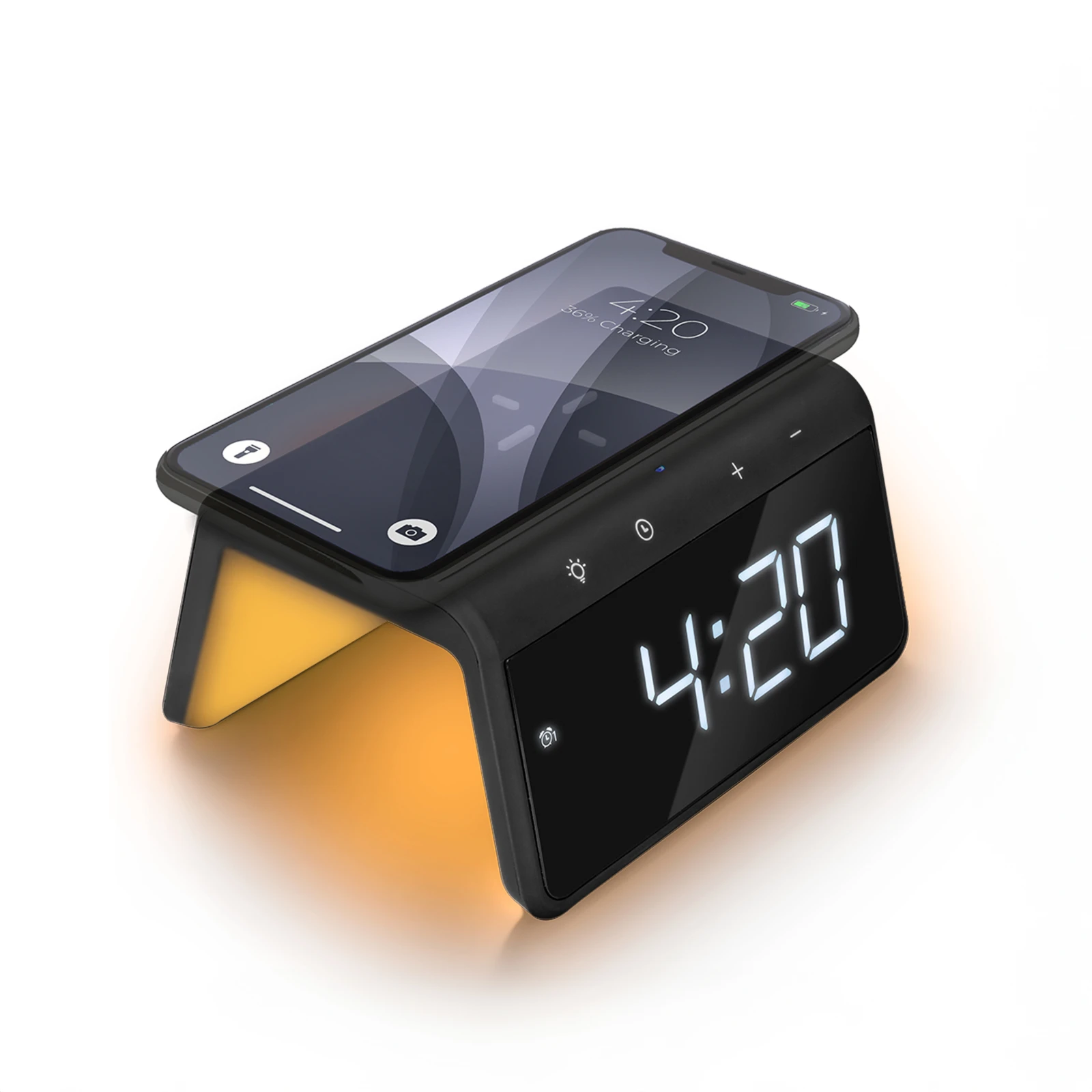 Caliber Digitale Wekker + Draadloze Lader - Zwart
