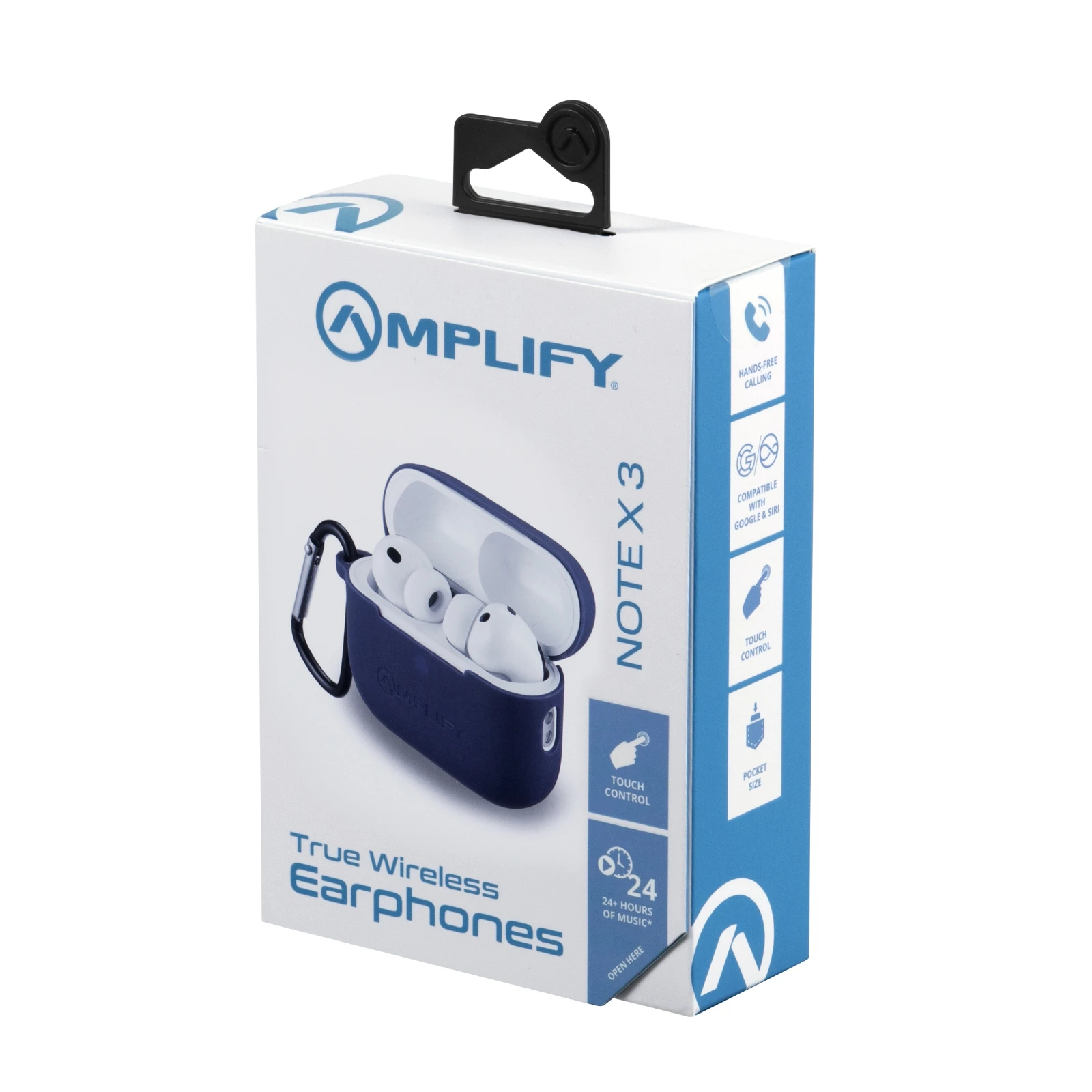 Amplify Note X 3 Draadloze oordopjes – Wit-blauw