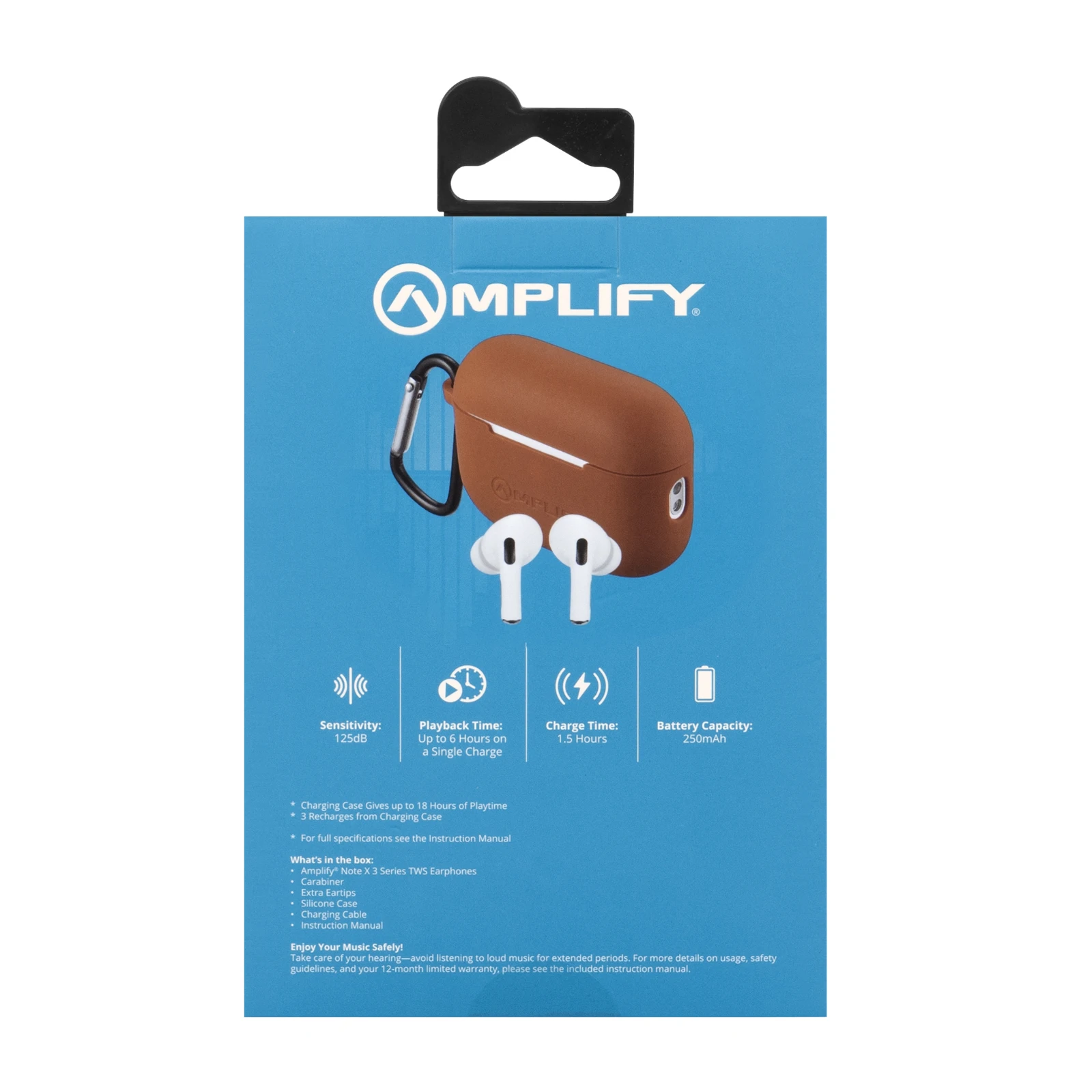 Amplify Note X 3 Draadloze oordopjes – Wit-oranje