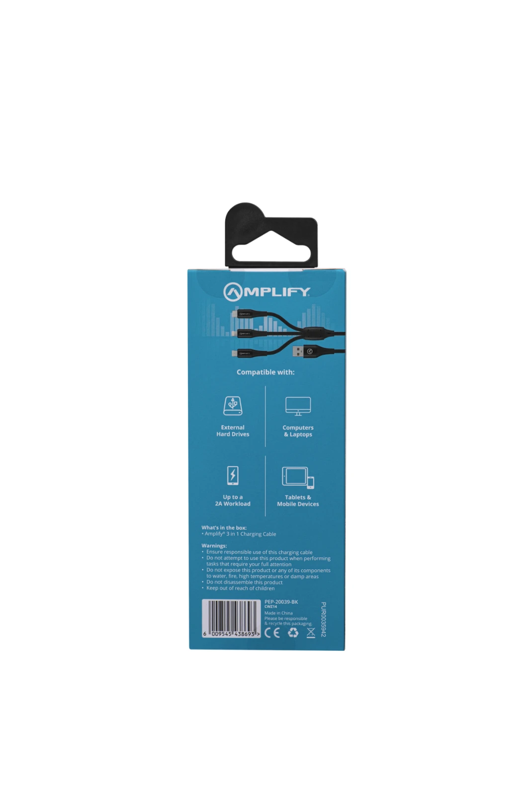 Amplify Oplaadkabel – USB-A → Micro-USB / USB-C / Lightning