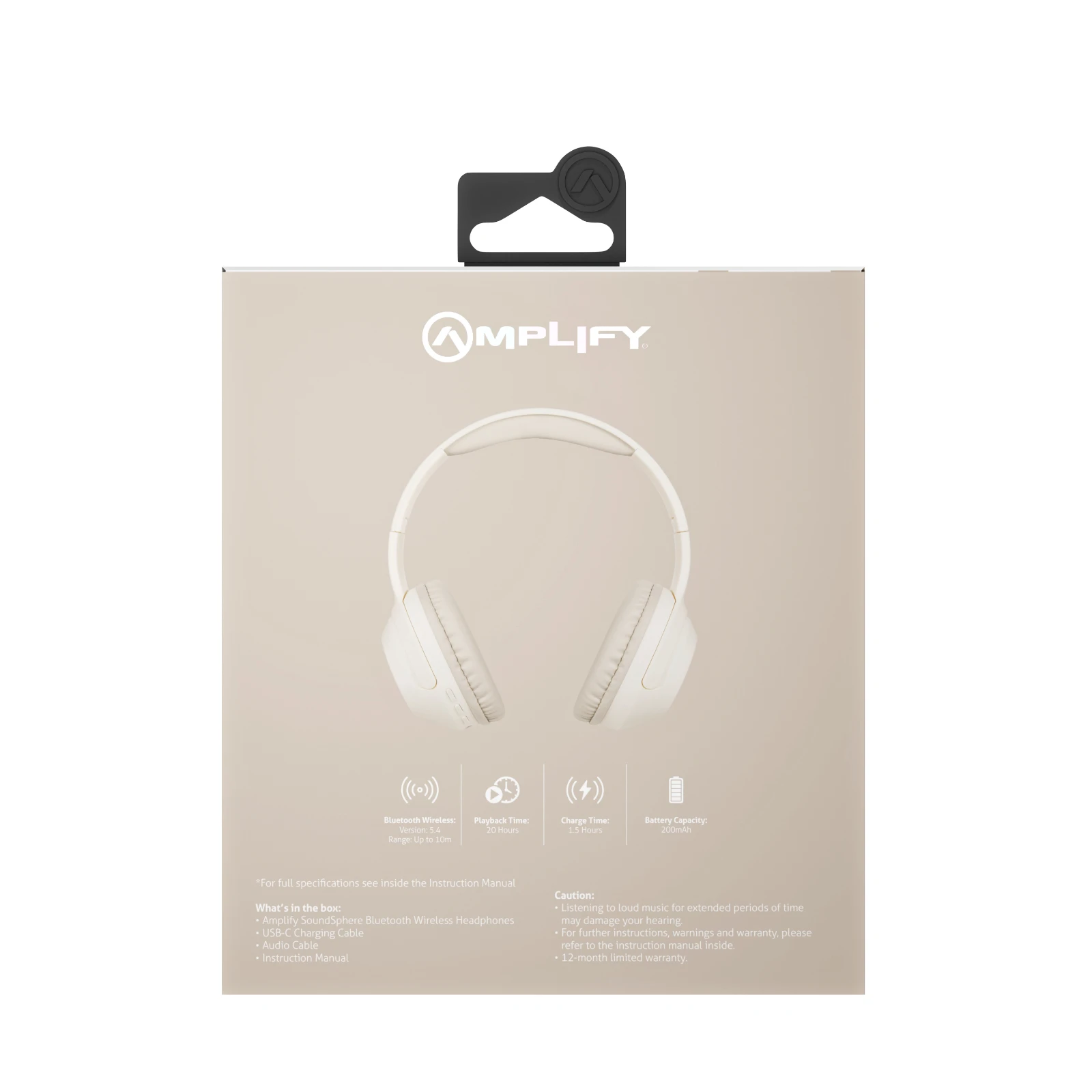 Amplify SoundSphere Draadloze koptelefoon – Crème