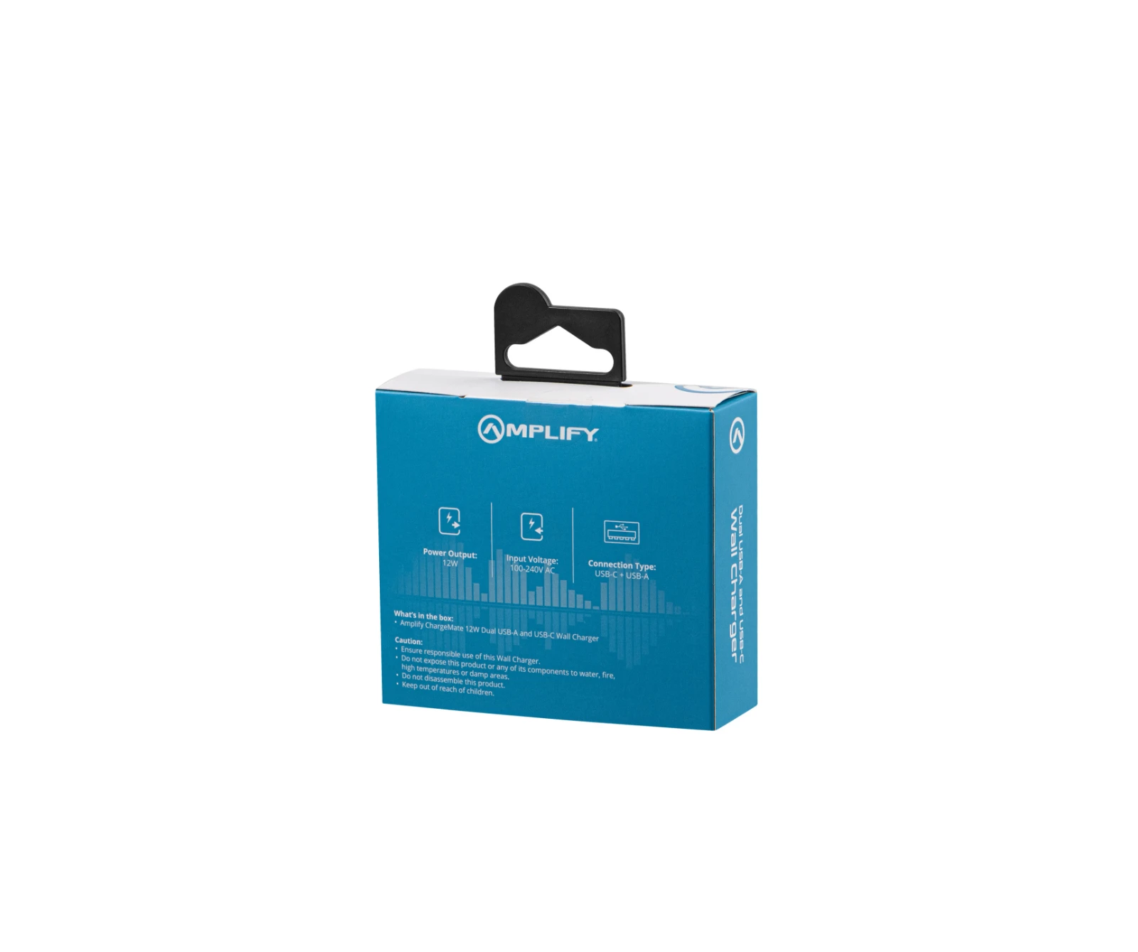 Amplify USB-oplader – 12 W – USB-A + USB-C – Zwart