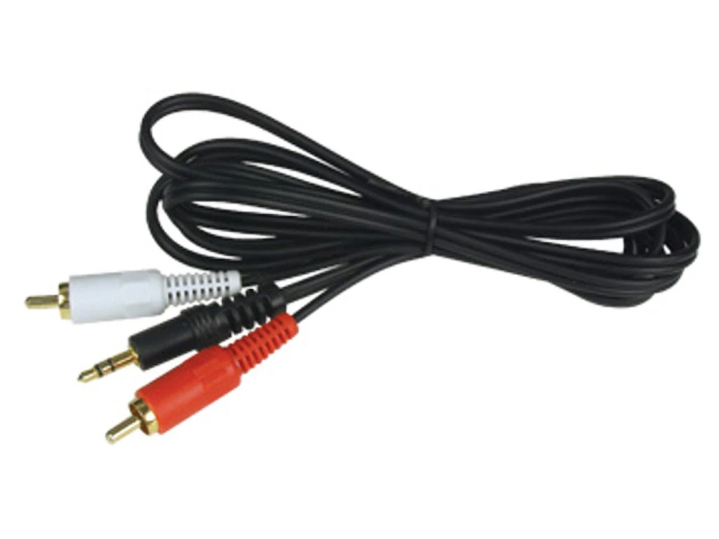 Caliber CLA150.2 Audiokabel – 3.5 mm AUX → 2 × RCA – Zwart