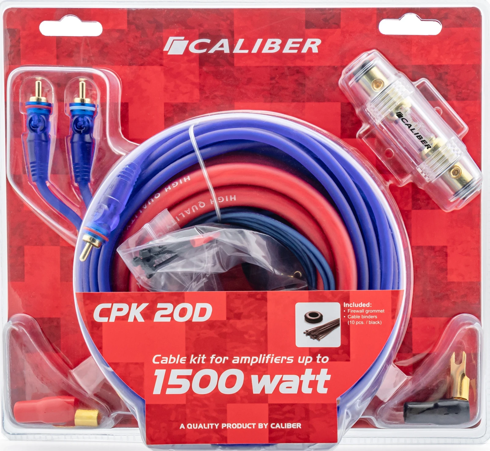 Caliber Kabelset voor versterker 20mm - 1500W