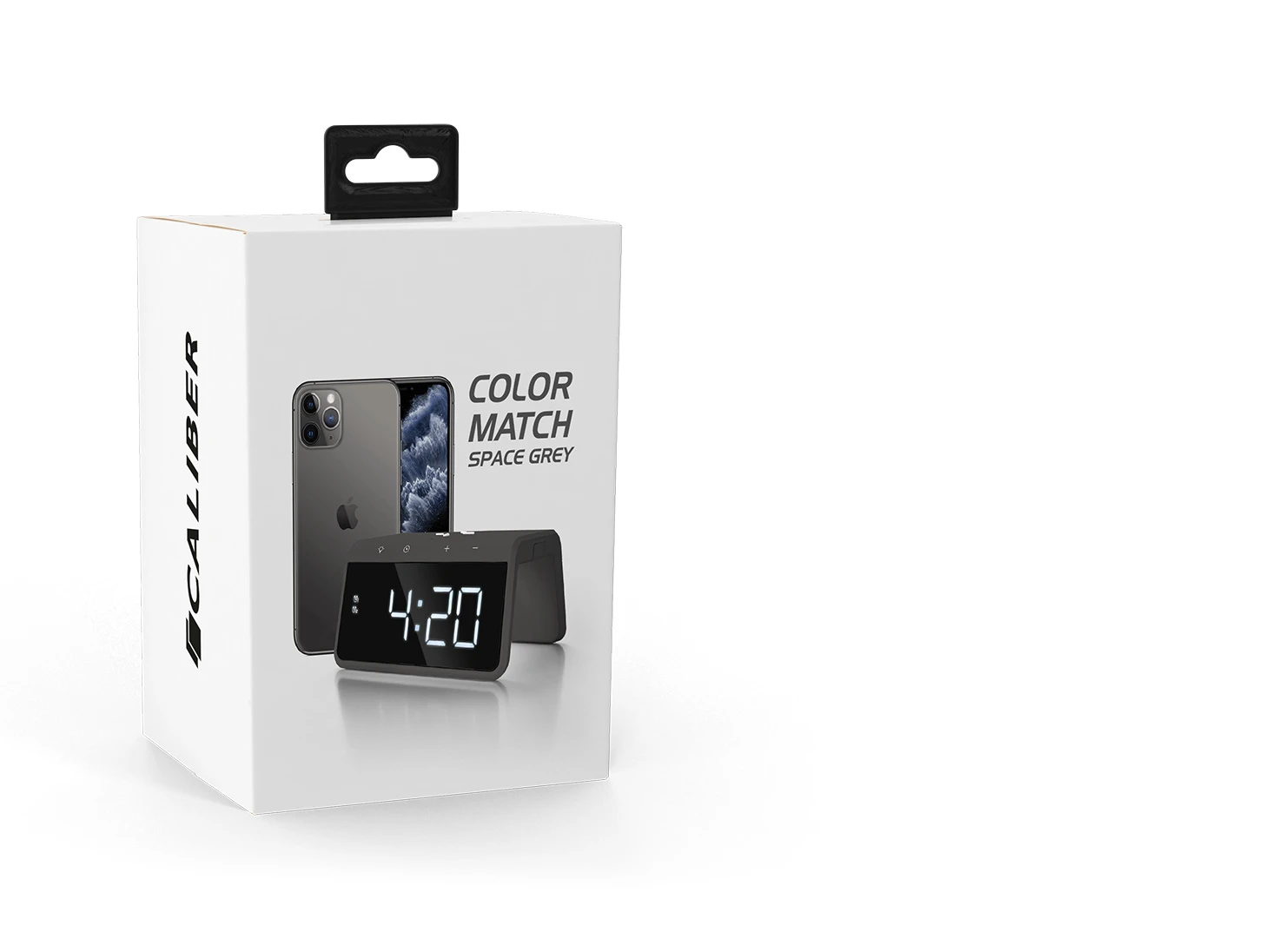 Caliber Digitale Wekker + Draadloze Lader - Grijs