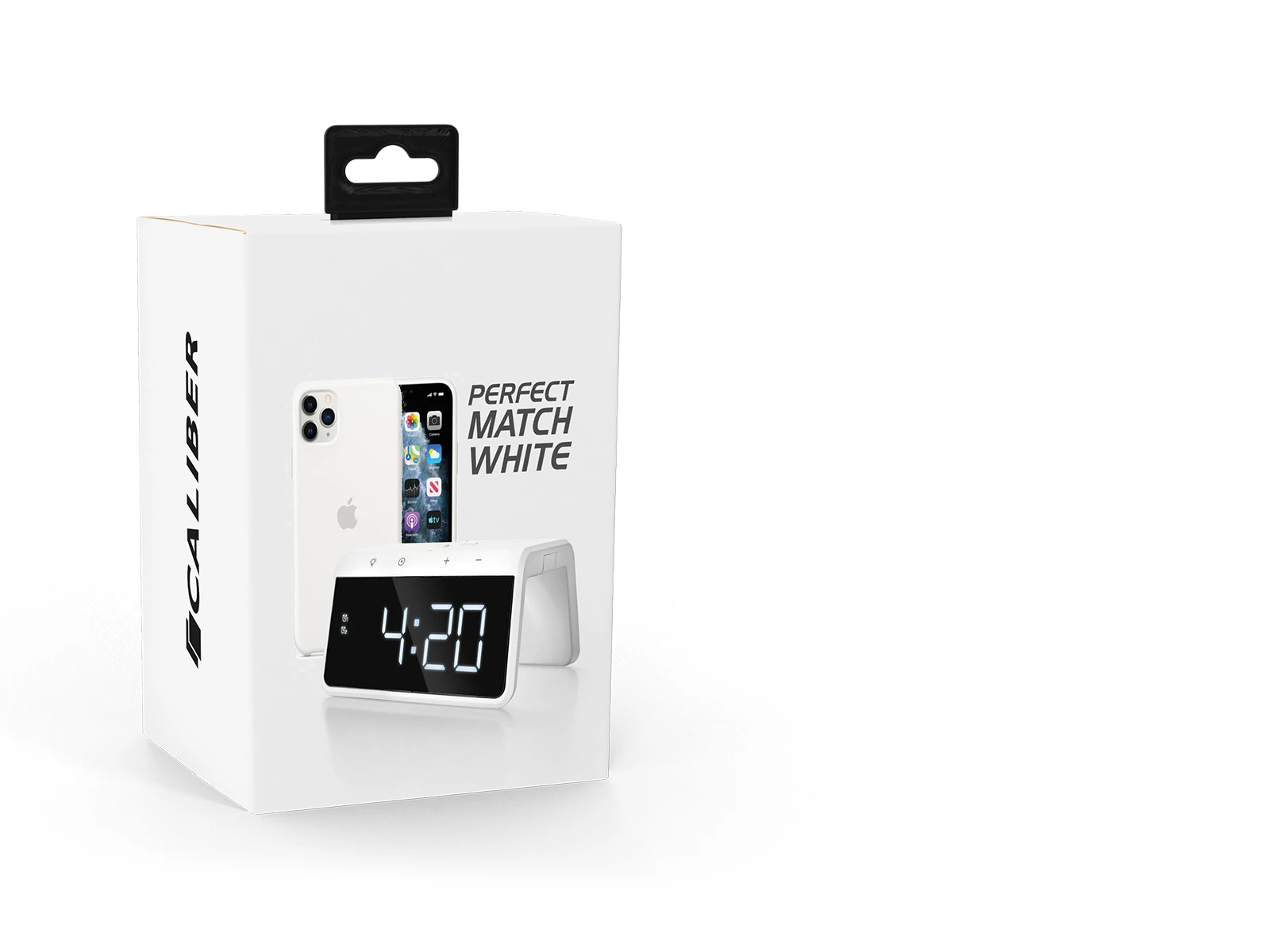 Caliber Digitale Wekker + Draadloze Lader - Wit