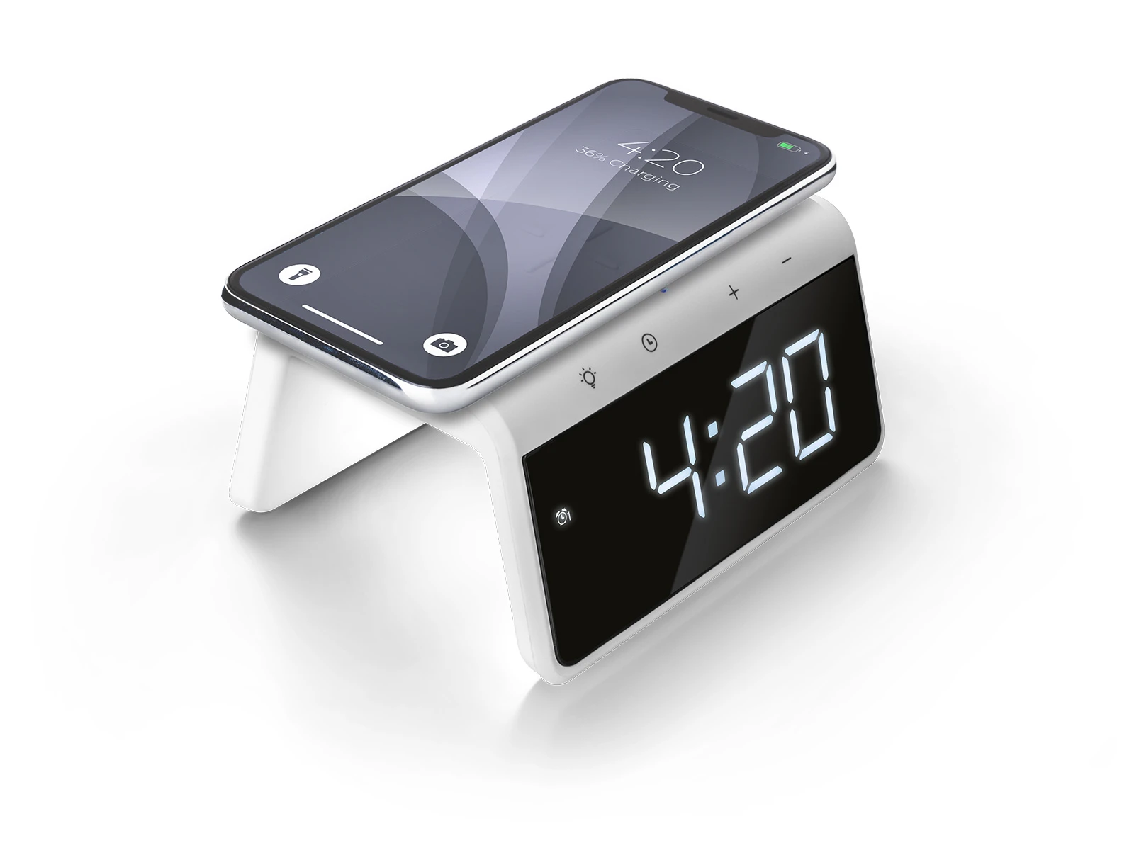 Caliber Digitale Wekker + Draadloze Lader - Wit