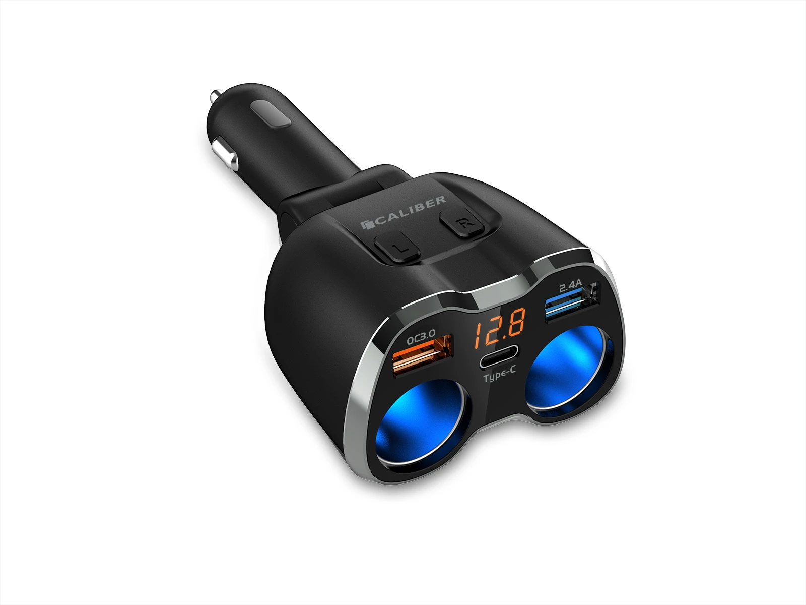 Caliber PS23 USB-autolader – 2 × USB-A + USB-C