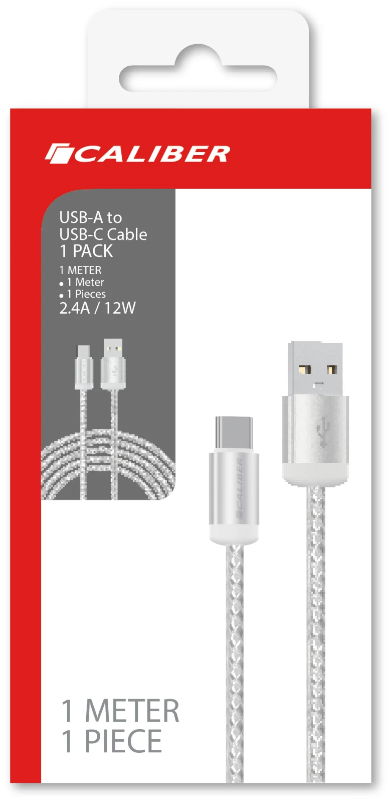 Caliber CL-UC-1PACK Oplaadkabel – USB-A → USB-C – 1 m