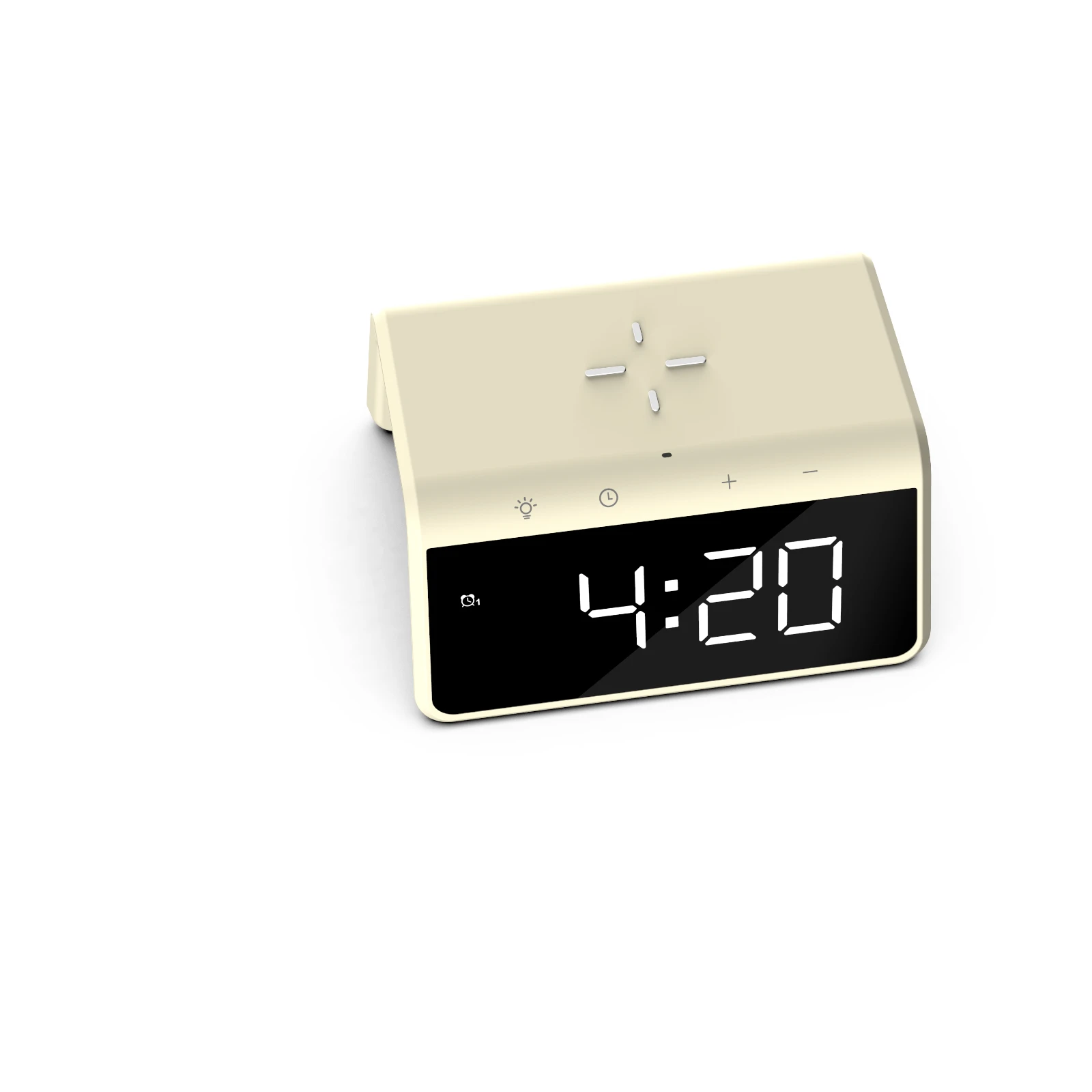 Caliber Digitale Wekker met Draadloze Qi-oplader – Weklicht en Dubbel Alarm – Geel