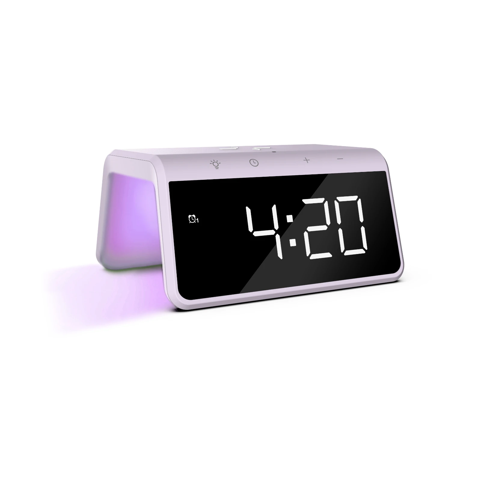 Caliber Digitale Wekker met Draadloze Qi-oplader – Weklicht en Dubbel Alarm – Paars