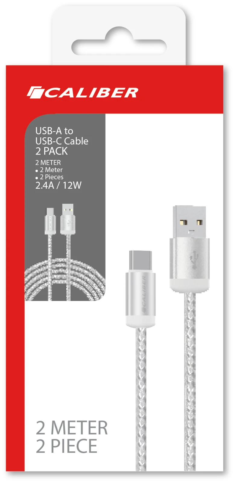 Caliber CL-UC2-2PACK Oplaadkabel – USB-A → USB-C – 2 m