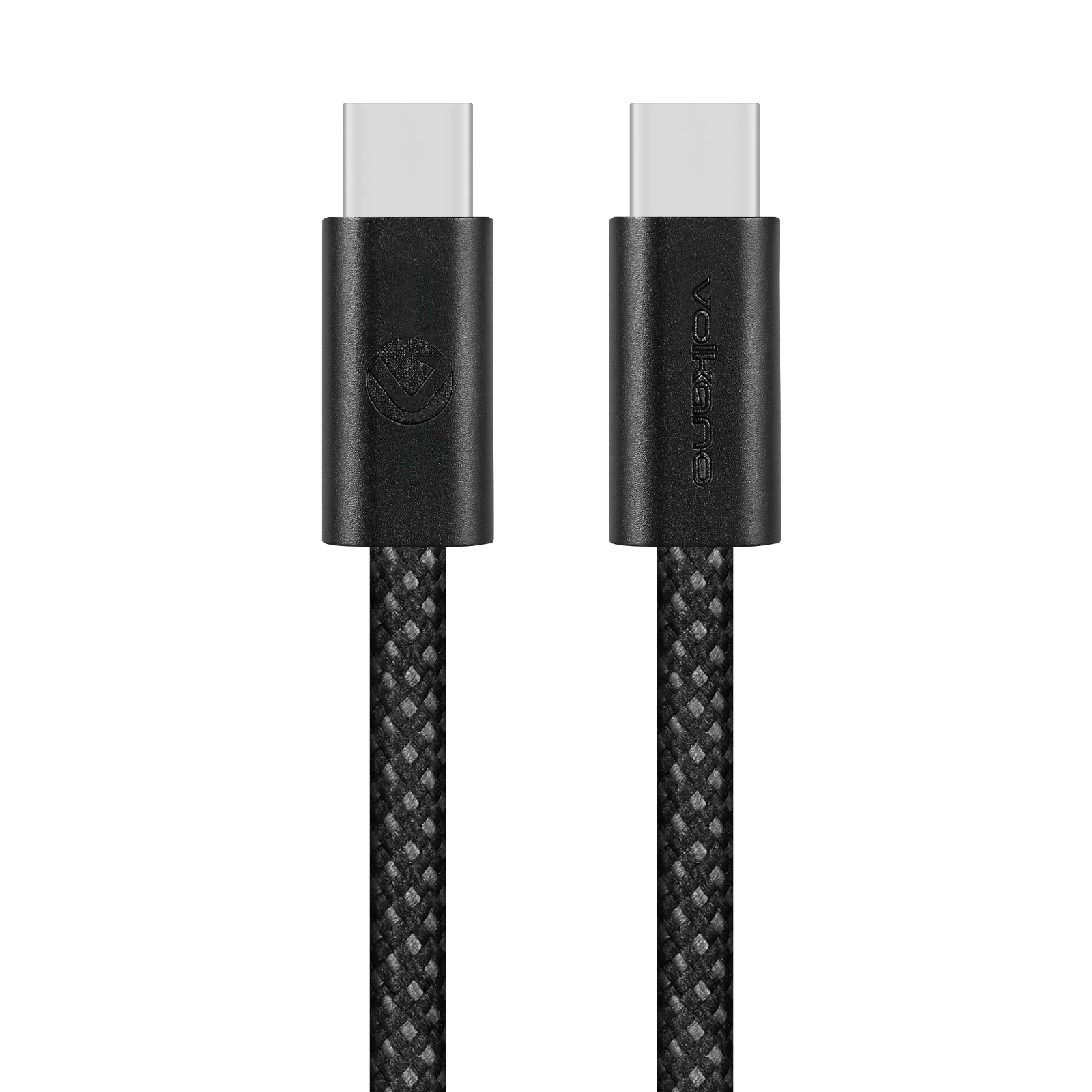 Volkano Weave Oplaadkabel – USB-C → USB-C – 1.2 m – Zwart