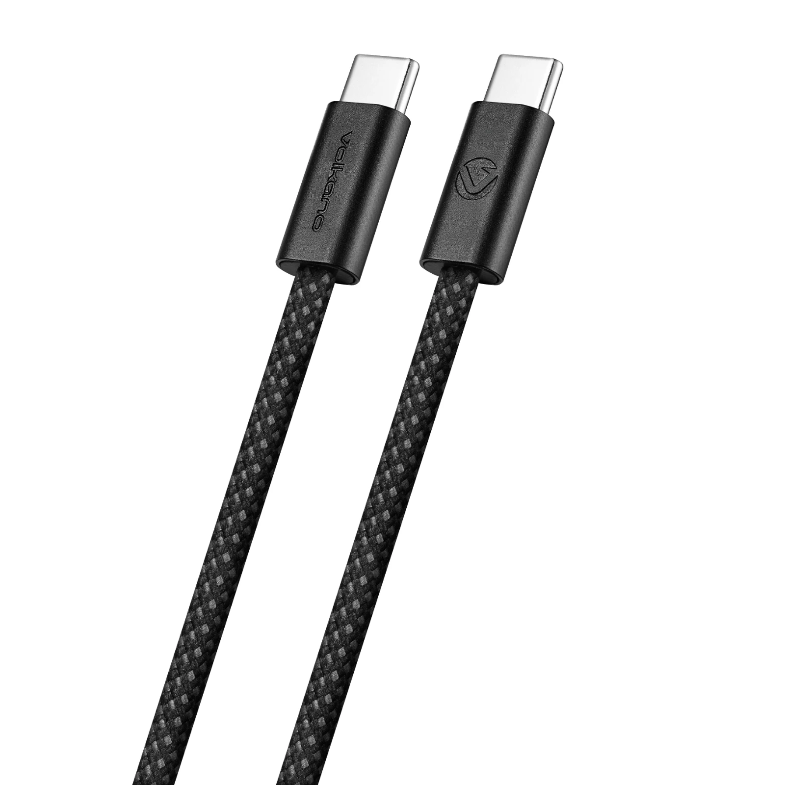 Volkano Weave Oplaadkabel – USB-C → USB-C – 1.2 m – Zwart