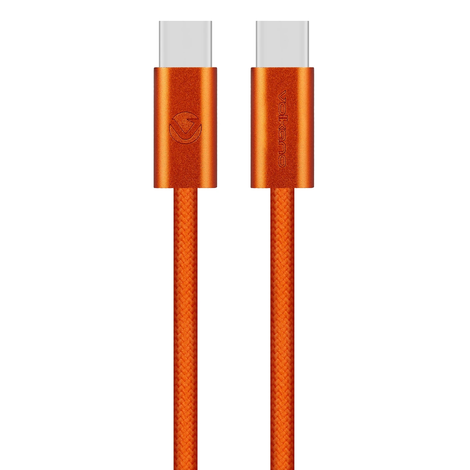 Volkano Weave Oplaadkabel – USB-C → USB-C – 1.2 m – Oranje