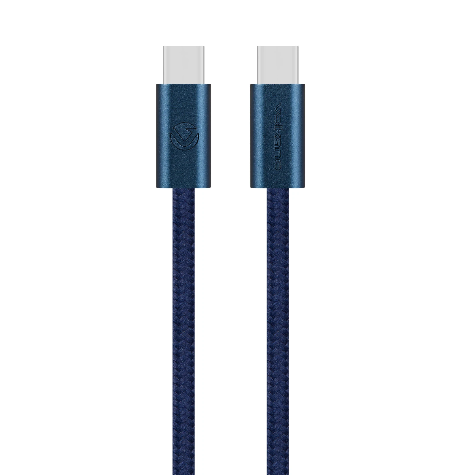 Volkano Weave Oplaadkabel – USB-C → USB-C – 1.2 m – Blauw
