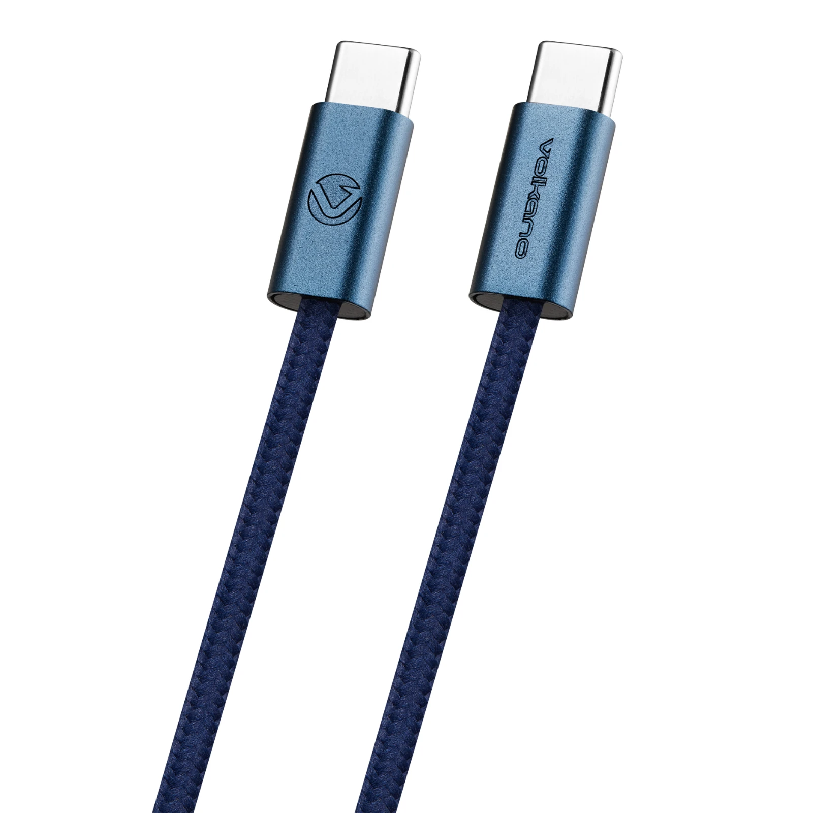 Volkano Weave Oplaadkabel – USB-C → USB-C – 1.2 m – Blauw