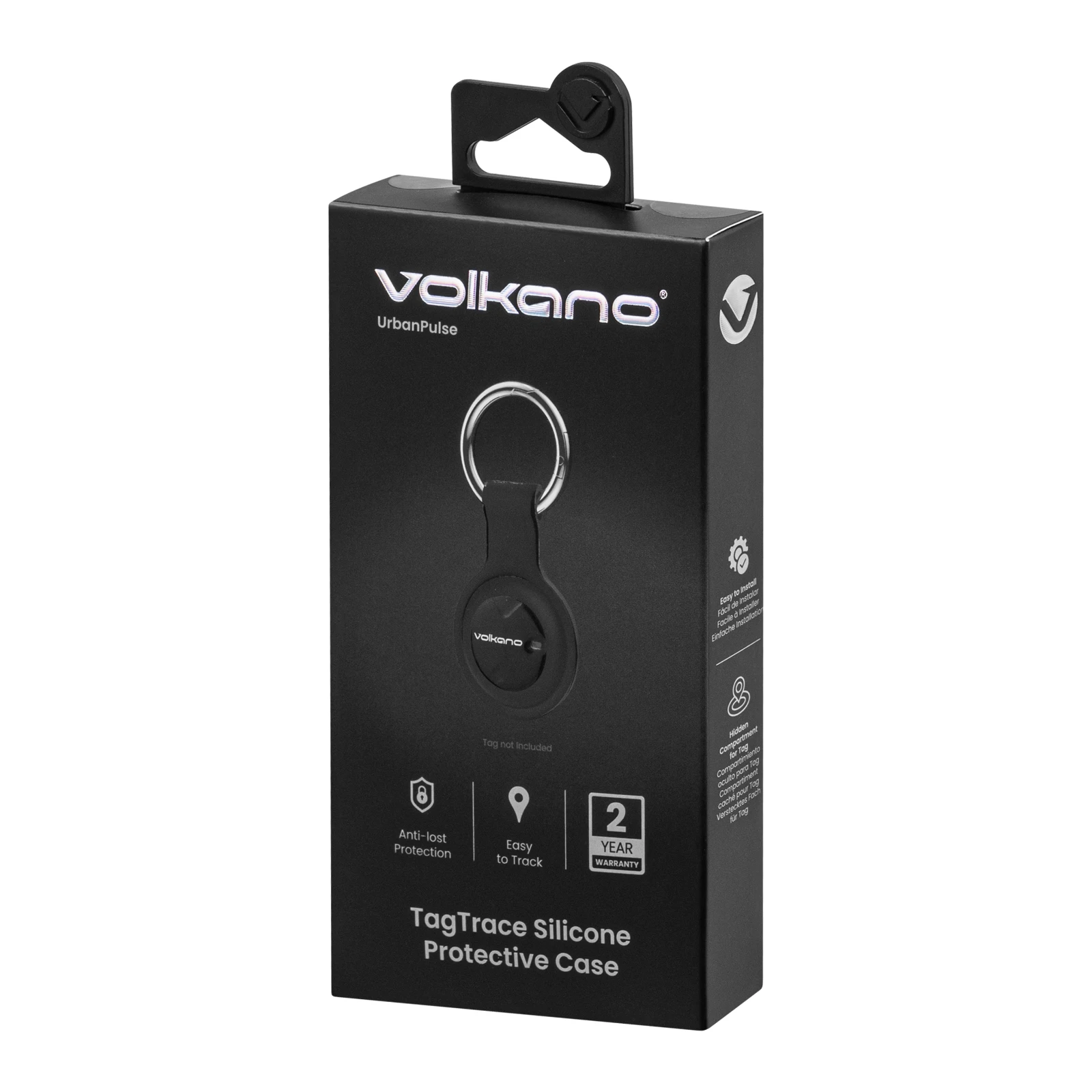 Volkano TagTrace Duo Siliconen trackerhouder – Zwart