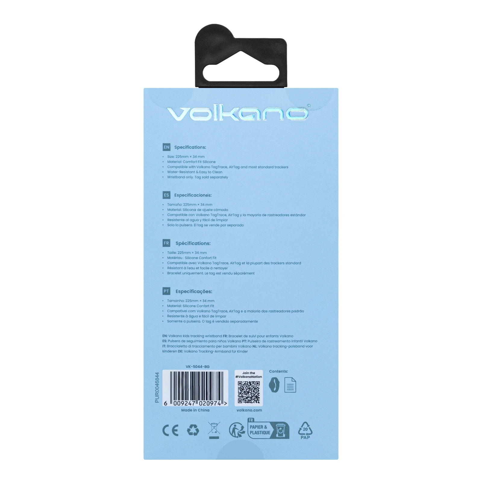 Volkano TagTrace Duo Siliconen polsbandje voor tracker – Beige