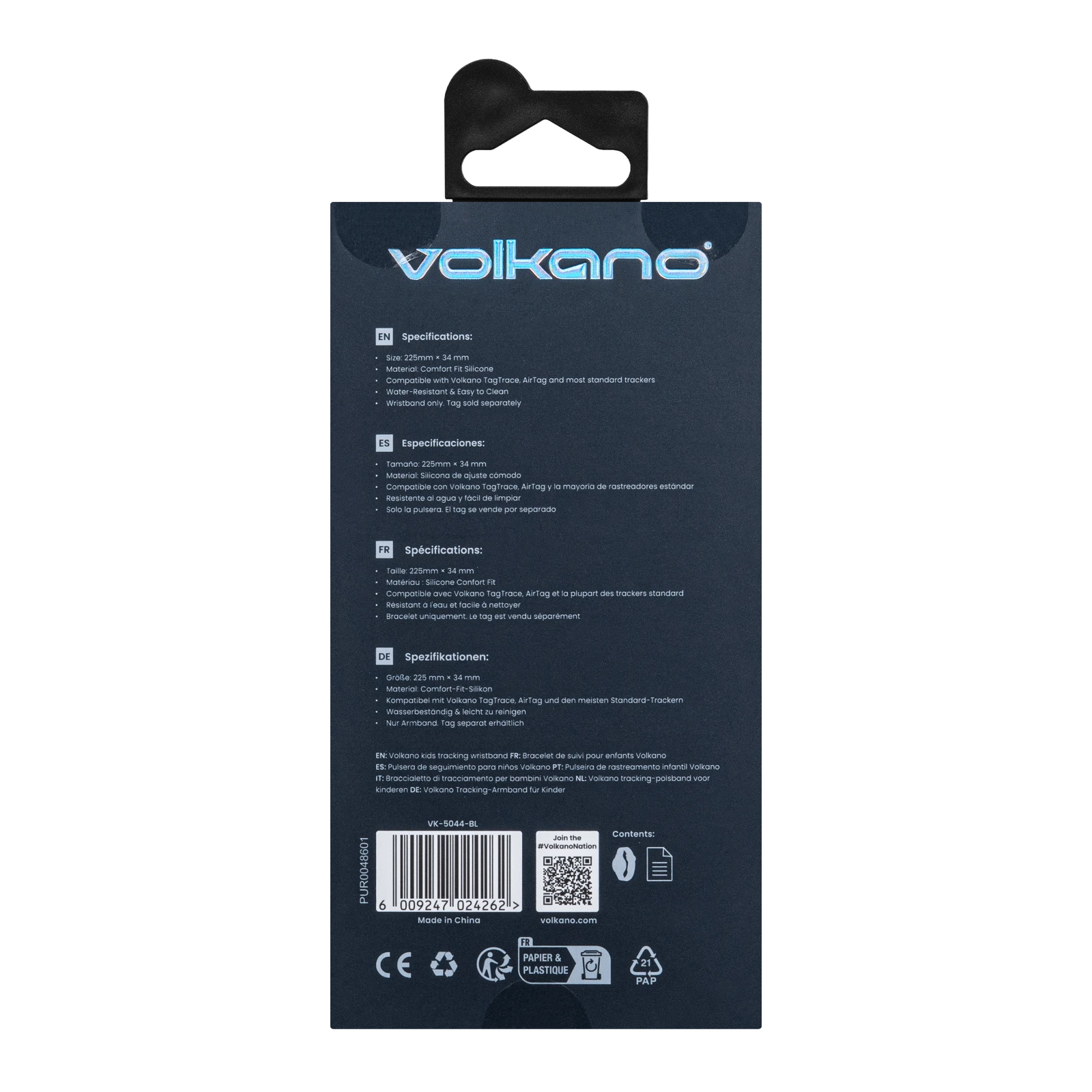 Volkano TagTrace Duo Siliconen polsbandje voor tracker – Marineblauw