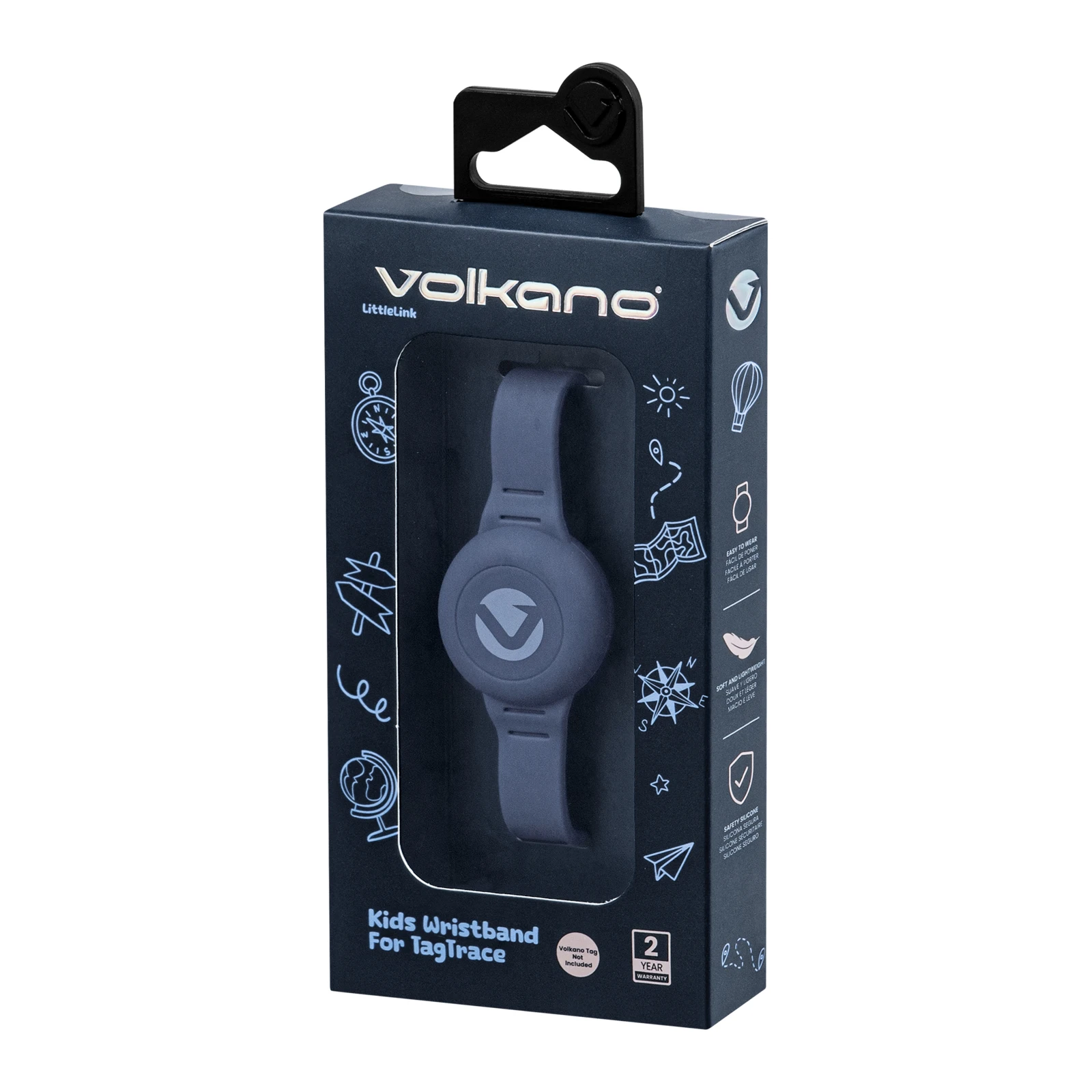 Volkano TagTrace Duo Siliconen polsbandje voor tracker – Marineblauw
