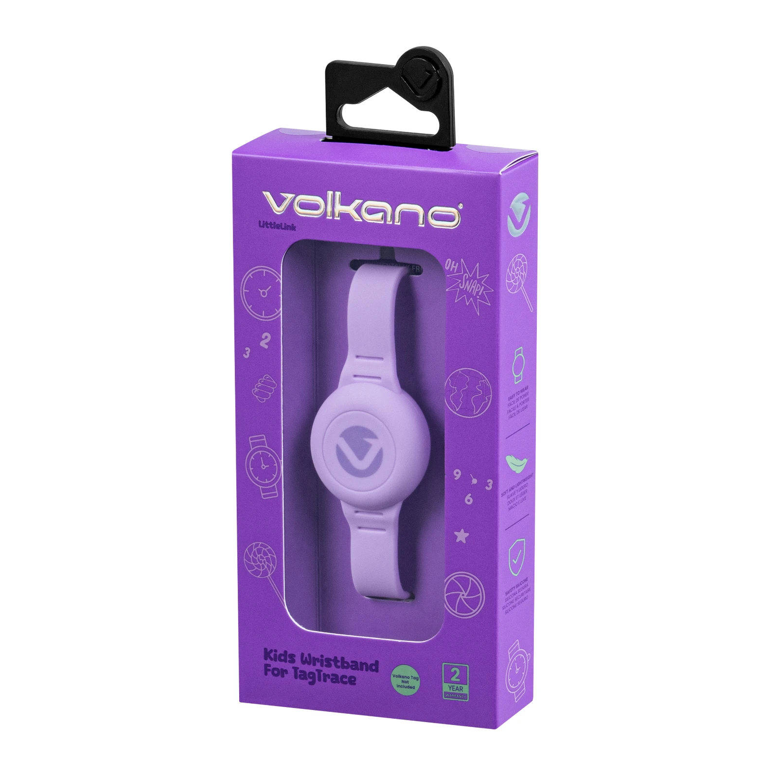 Volkano TagTrace Duo Siliconen polsbandje voor tracker – Paars