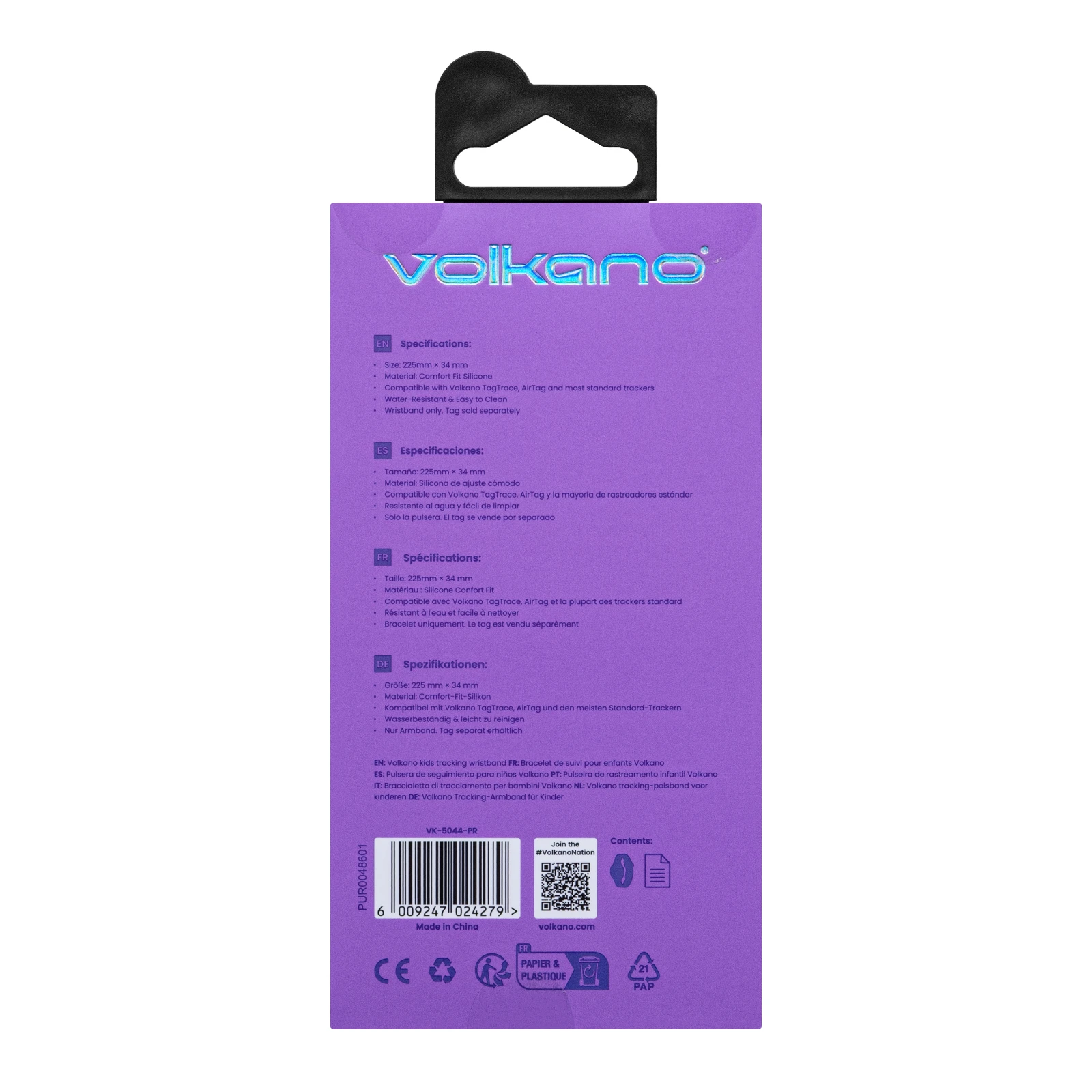 Volkano TagTrace Duo Siliconen polsbandje voor tracker – Paars