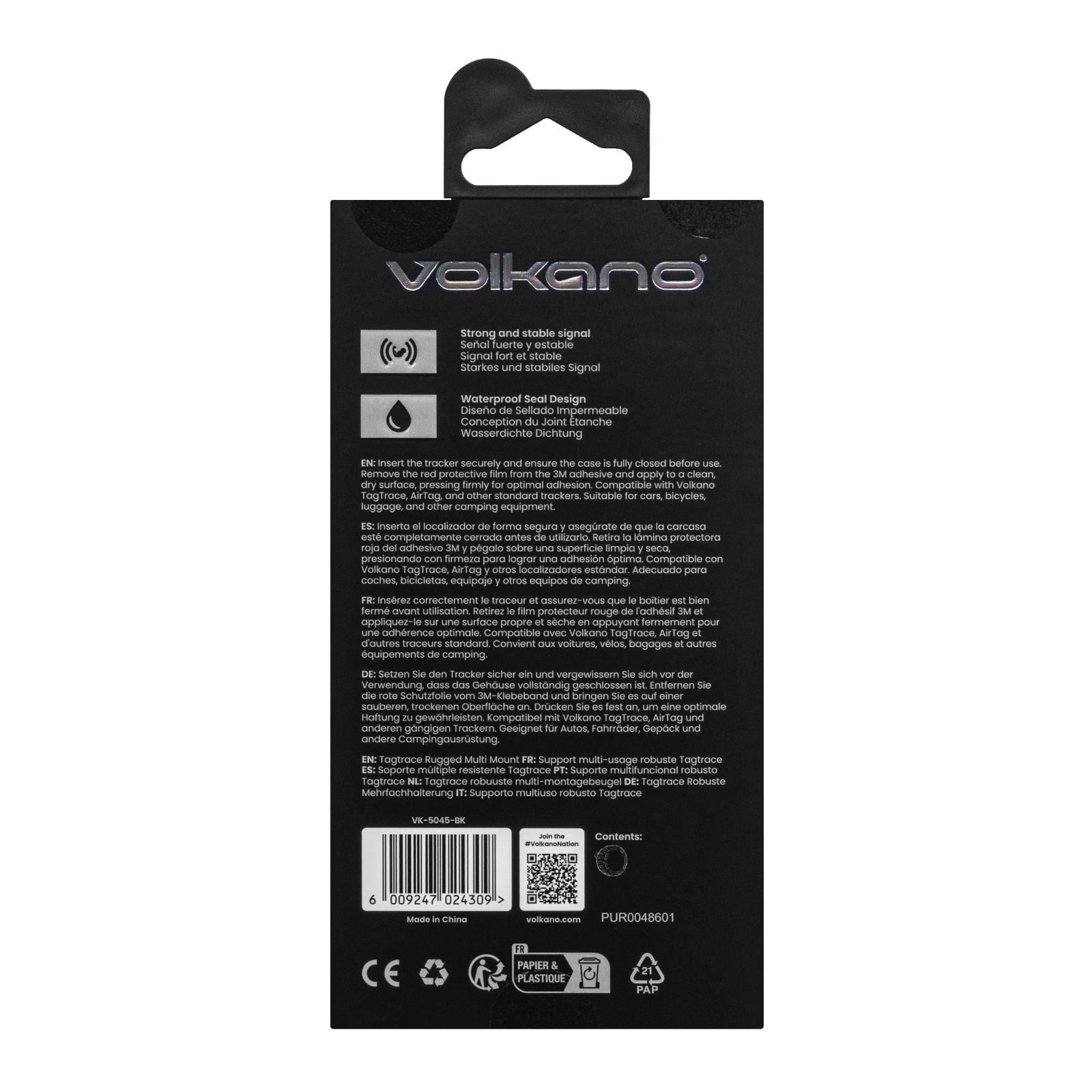 Volkano TagTrace Duo Beschermhoes voor tracker – Zwart – VK-5045-BK