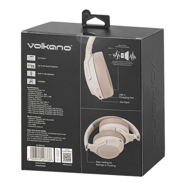 Volkano Odyssey Draadloze koptelefoon – ANC – Nude
