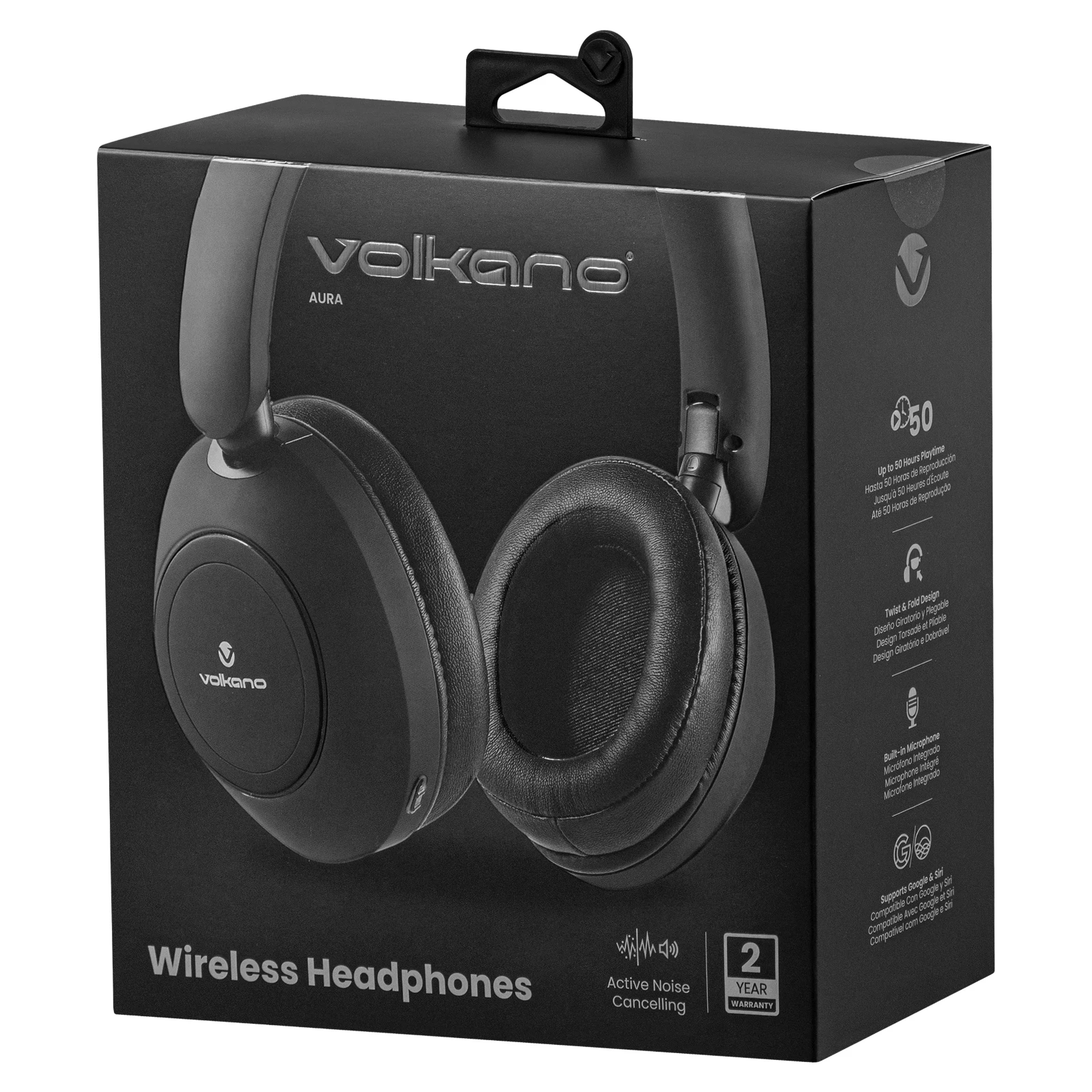 Volkano Aura Draadloze koptelefoon – ANC – Zwart