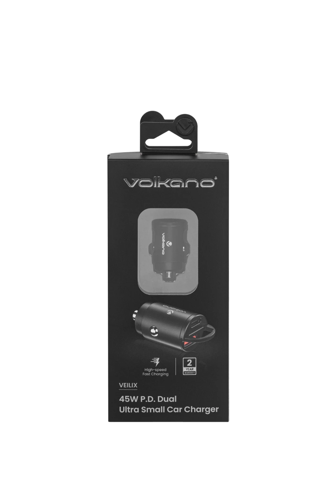 Volkano Veilix USB-autolader – 45 W – USB-A + USB-C – Zwart