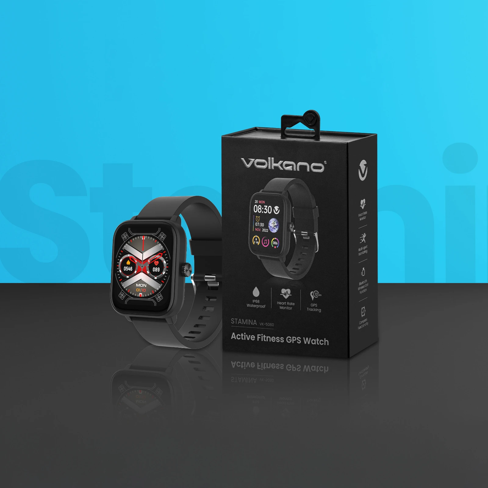 Volkano Stamina Smartwatch – Zwart