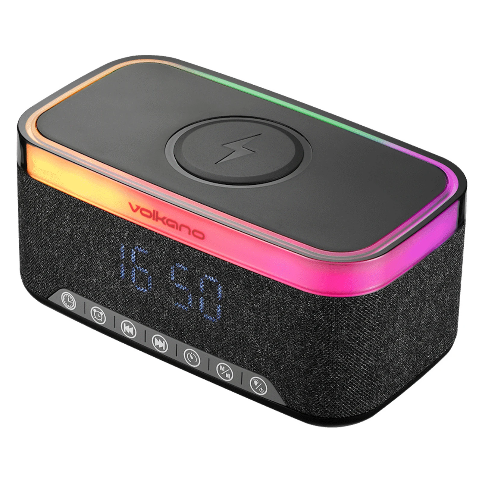 Volkano Radiant 2 Wekker met draadloze oplader – 10 W – FM – Zwart