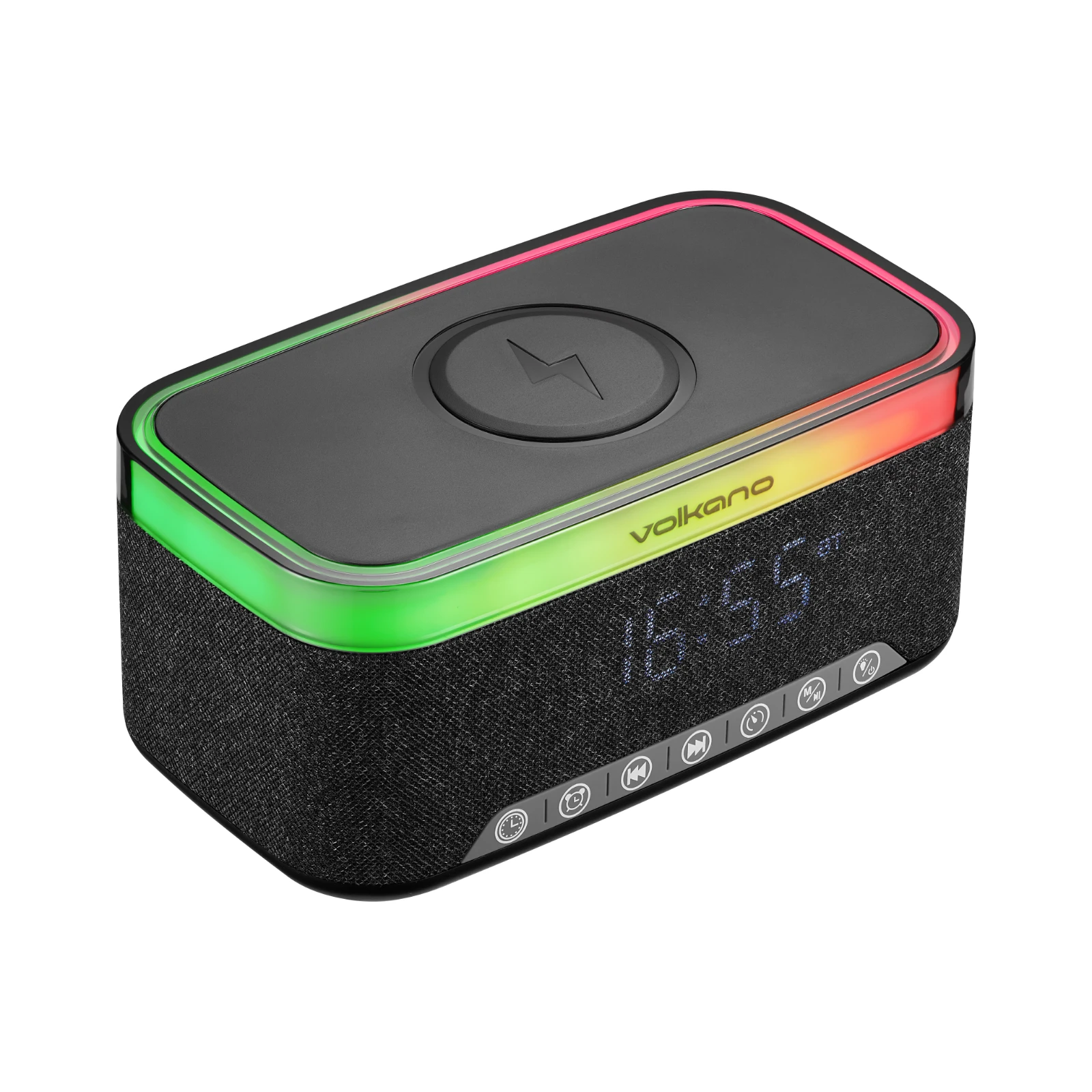 Volkano Radiant 2 Wekker met draadloze oplader – 10 W – FM – Zwart