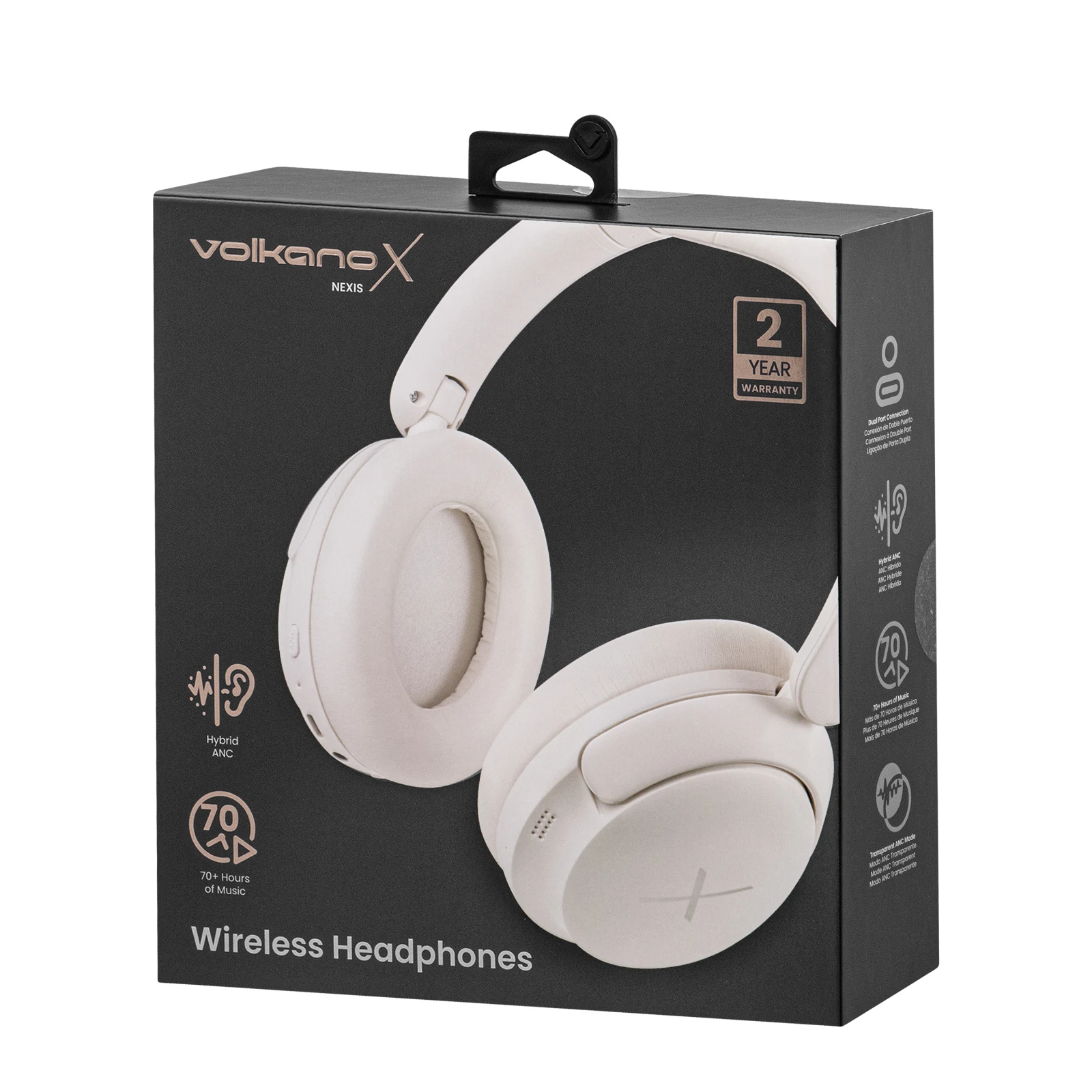VolkanoX Nexis Draadloze koptelefoon – Hybride ANC – Nude