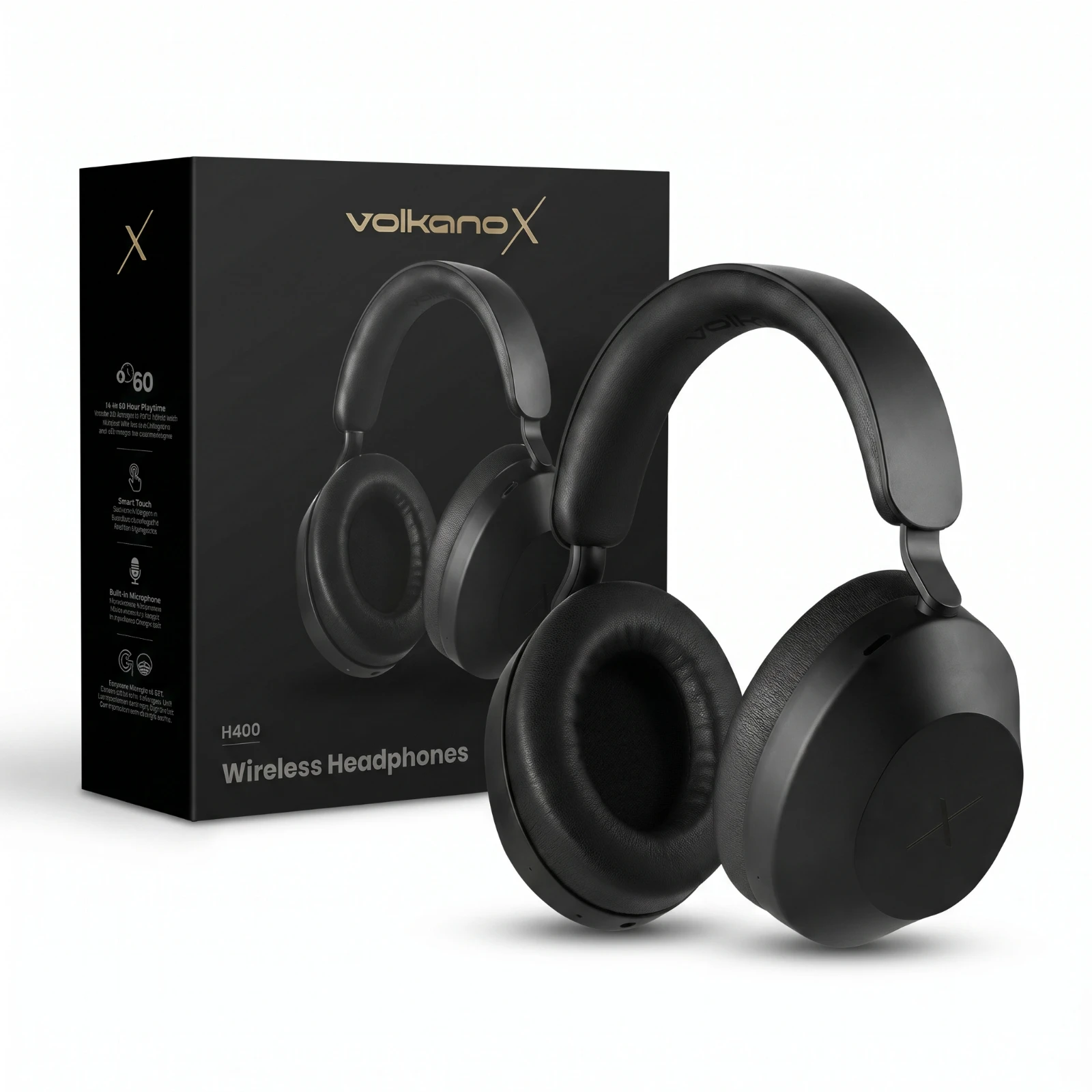 VolkanoX H400 Draadloze koptelefoon – Hybride ANC – Zwart