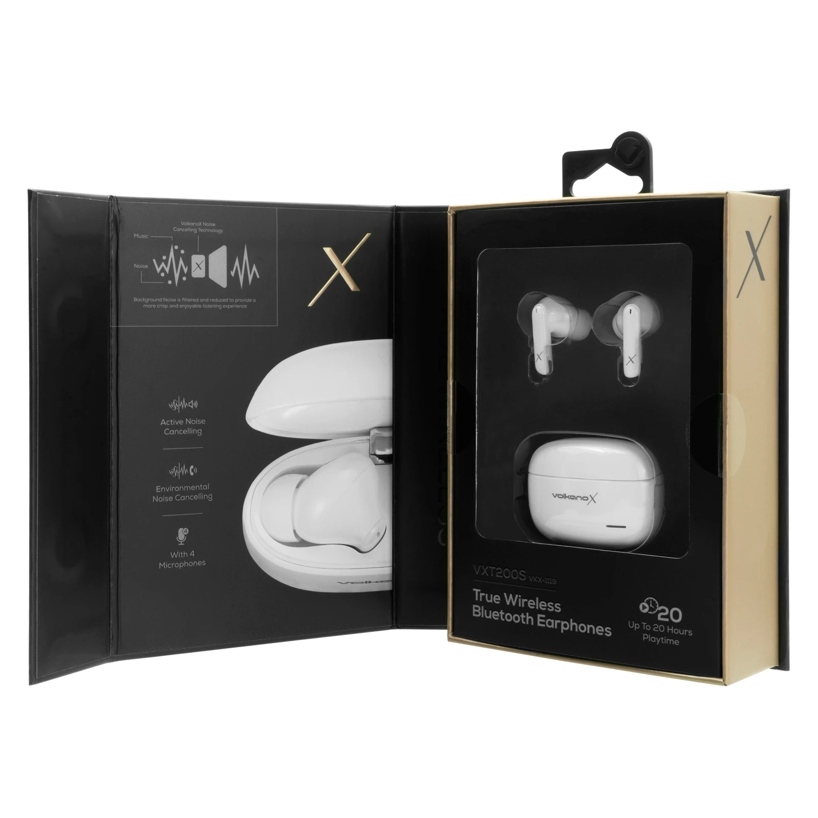 VolkanoX VXT200S Draadloze oordopjes – Hybride ANC – Wit