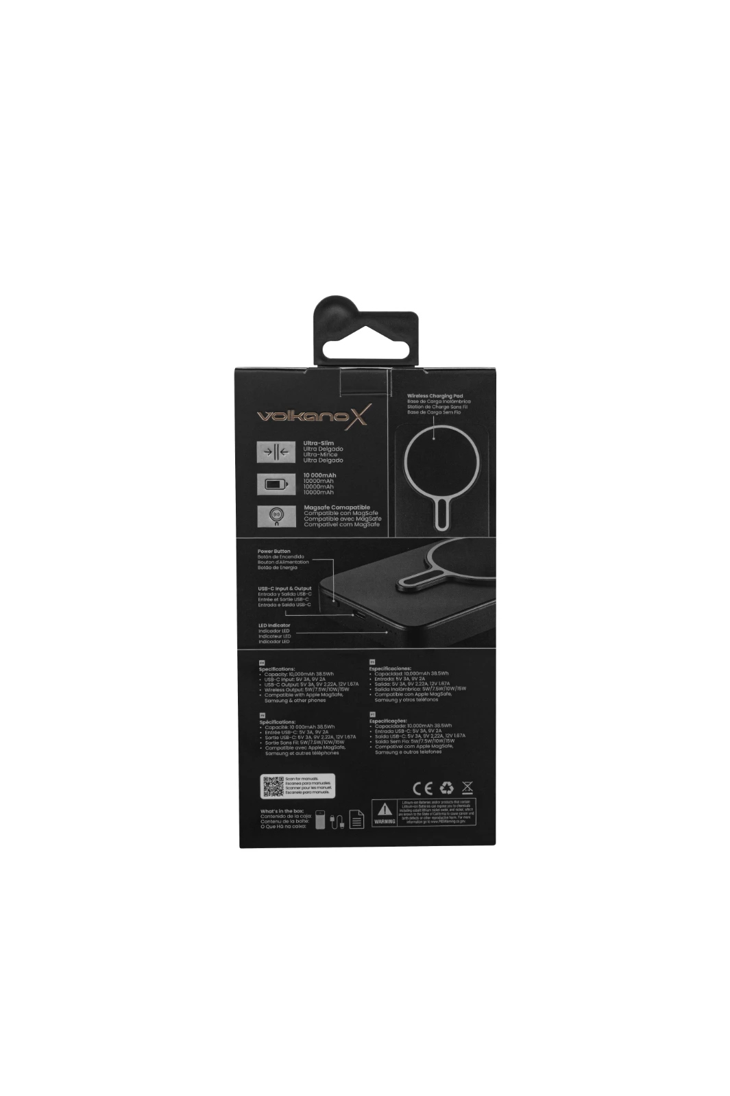 VolkanoX Ingot Powerbank – 10000 mAh – Zwart