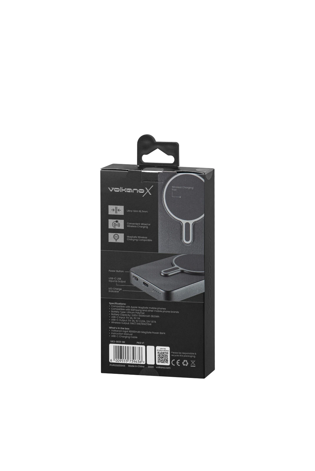 VolkanoX Ingot Powerbank – 10000 mAh – Grijs