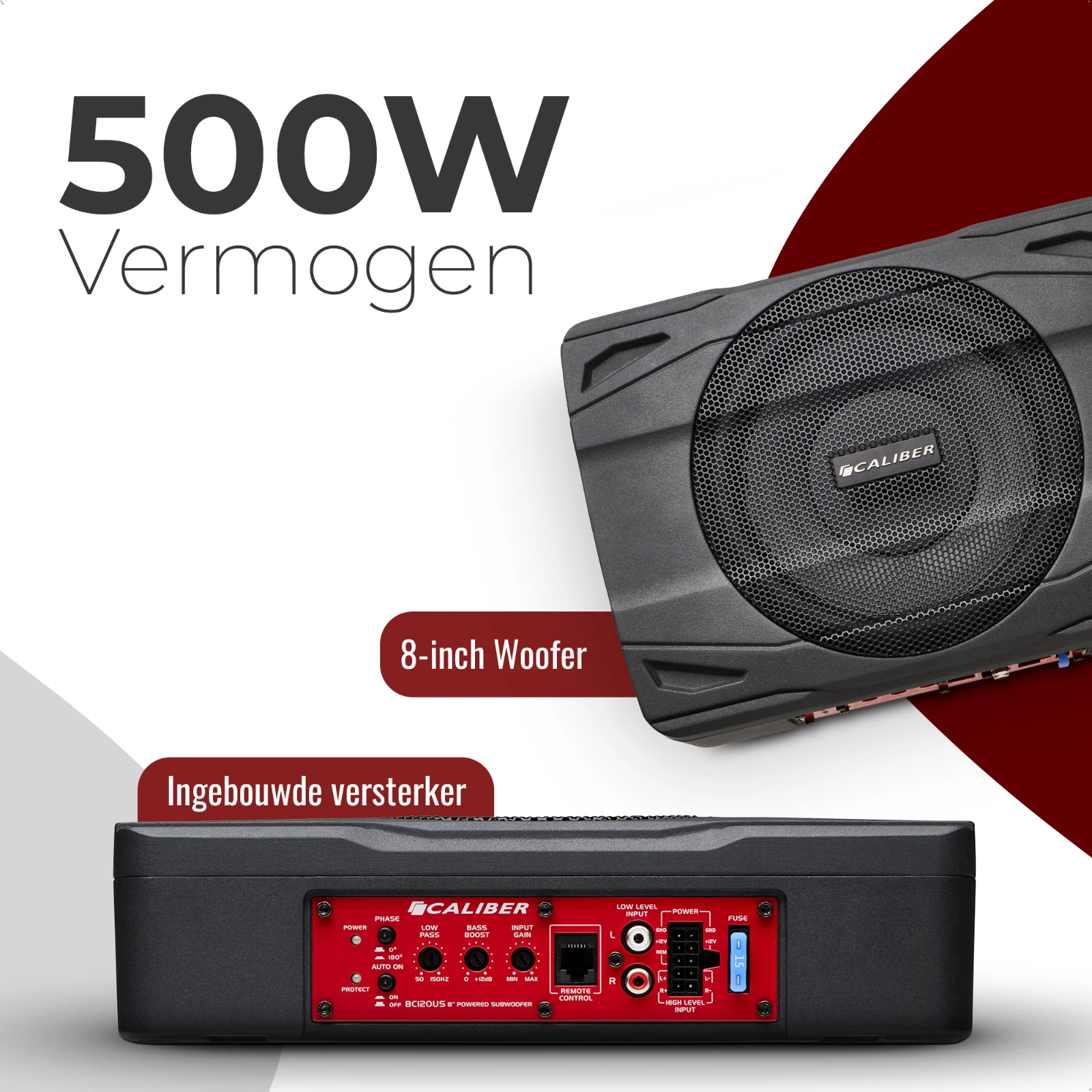 Caliber BC120US Actieve autosubwoofer – 8"