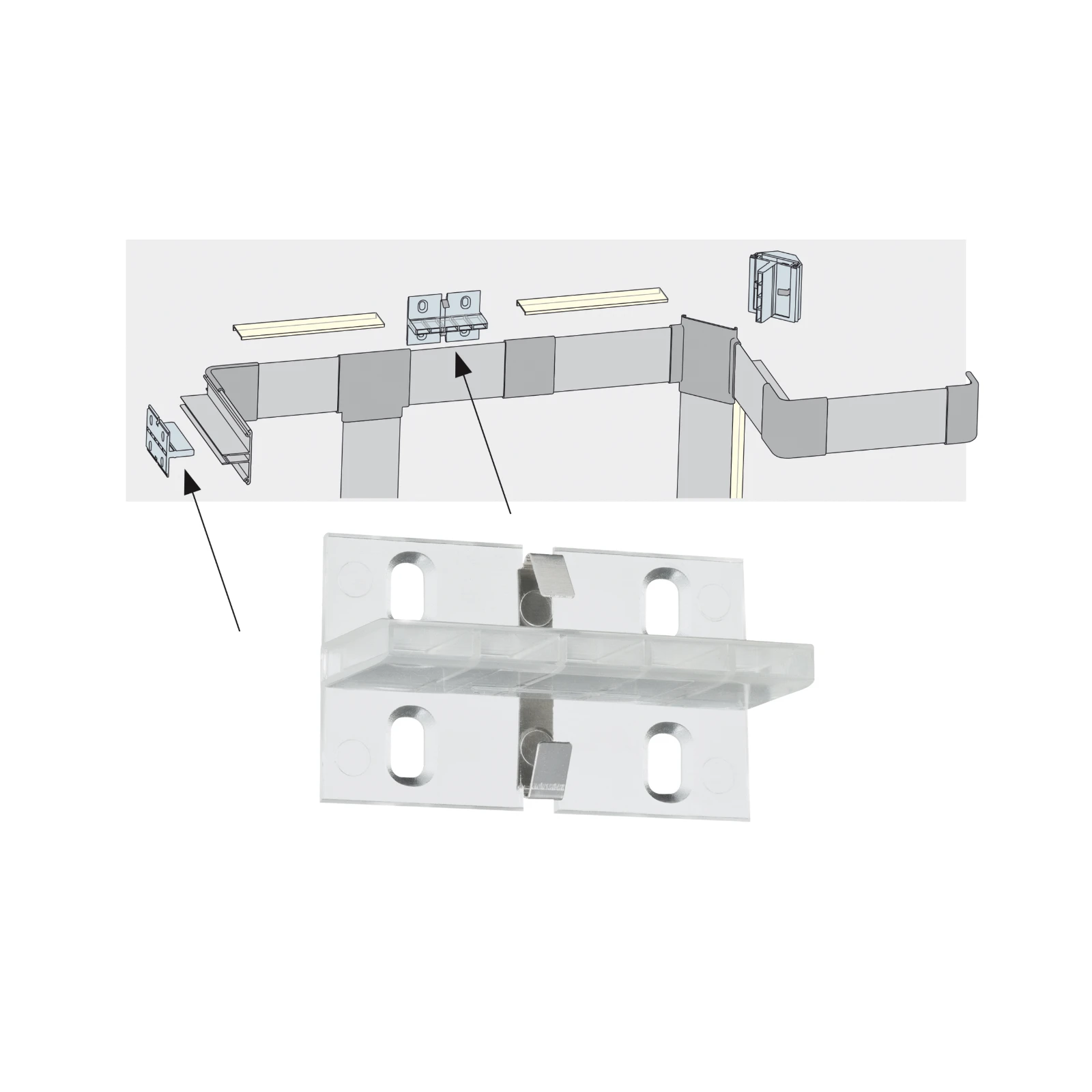 Paulmann LED-strip profiel Duo transprant (4 stuks)