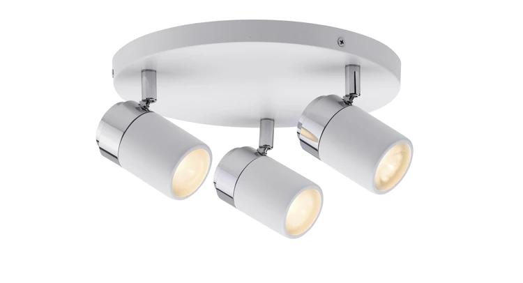 Paulmann Spotlight Zyli IP44 10W GU10 dimbaar wit - 3-spot rond