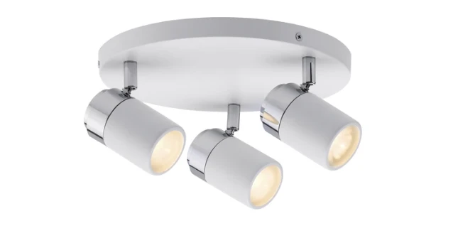 Paulmann Spotlight Zyli IP44 10W GU10 dimbaar wit - 3-spot rond