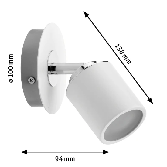 Paulmann Spotlight Tube IP44 10W GU10 wit - 1-spot