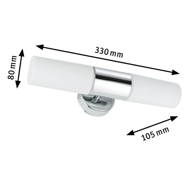 Paulmann LED-spiegellamp Lenia IP44 E14 2x20W chroom